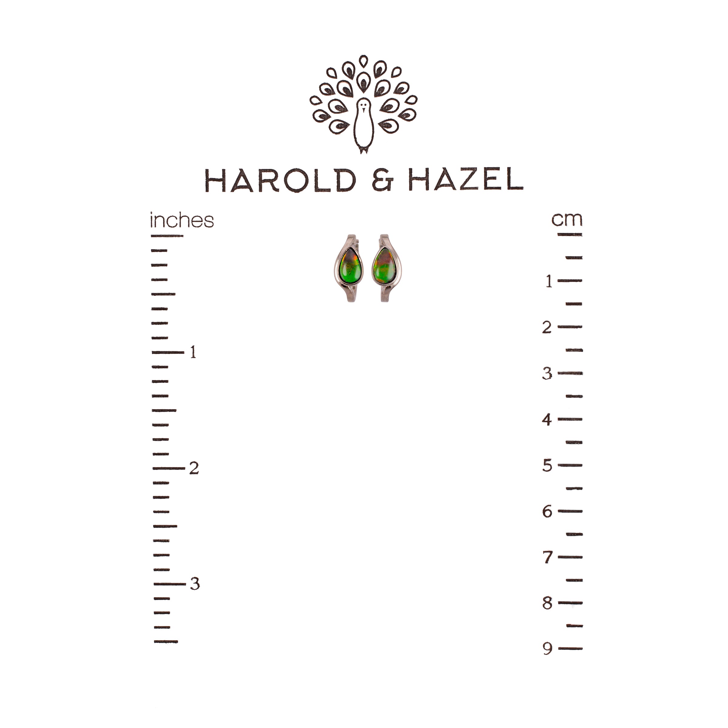 Ammolite Teardrop Huggie Earrings