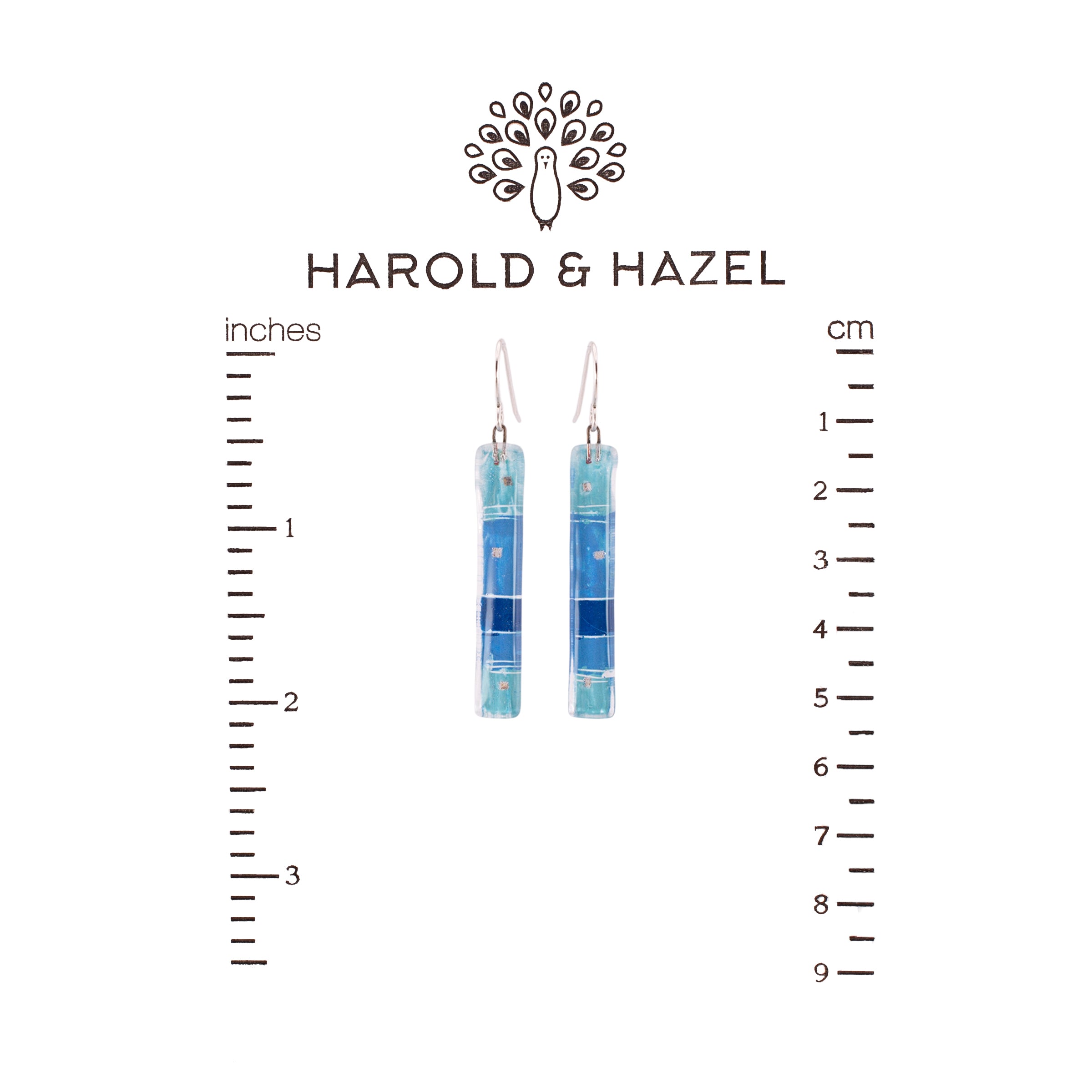 Blue Strata Bar Earrings