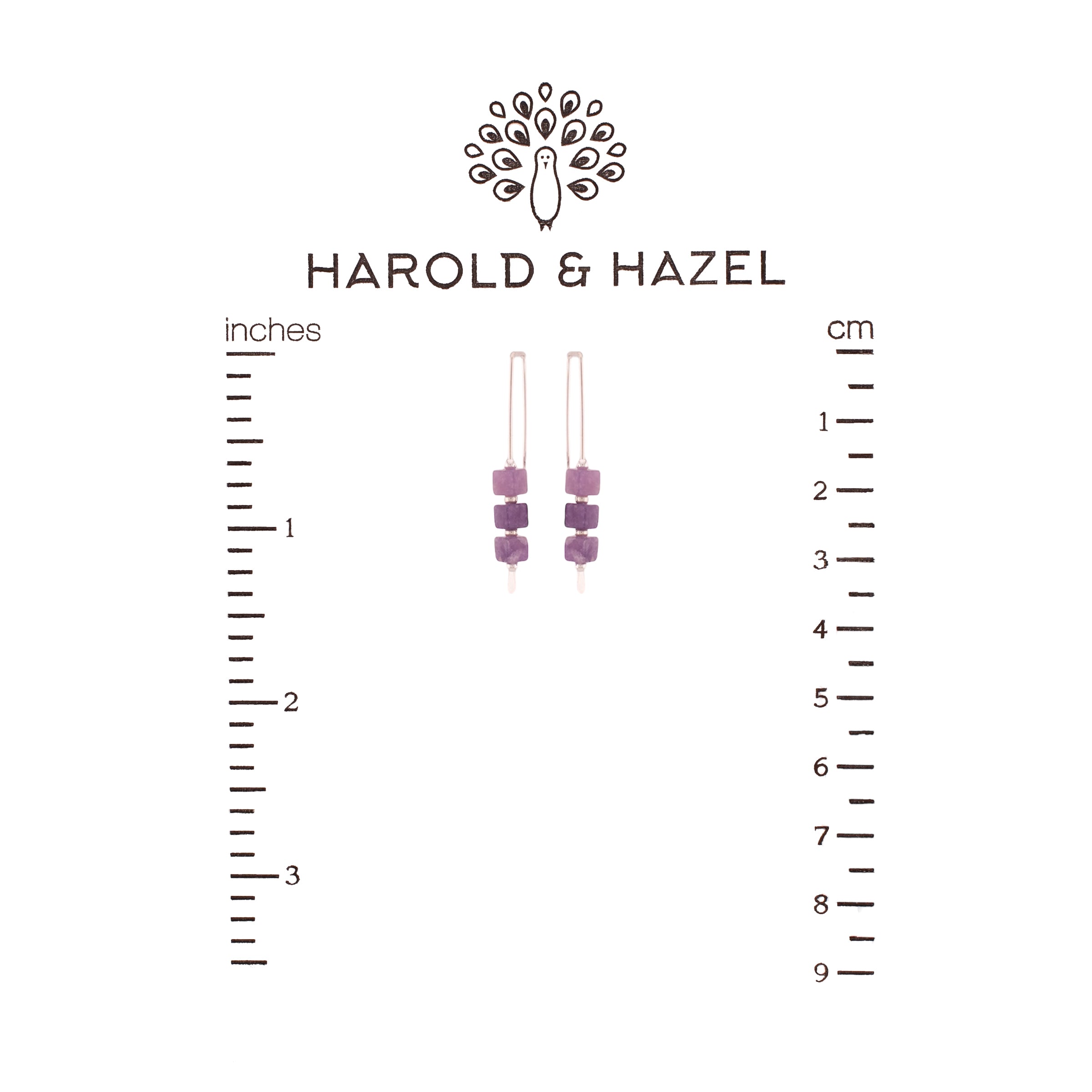 Amethyst Cubic Threader Earrings