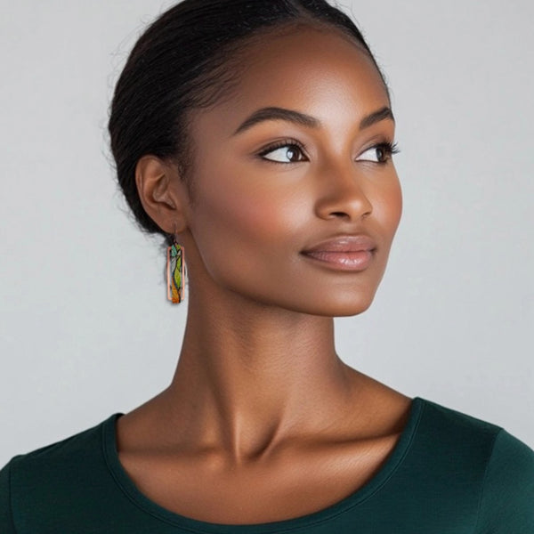 Mosaic Leaf Earrings