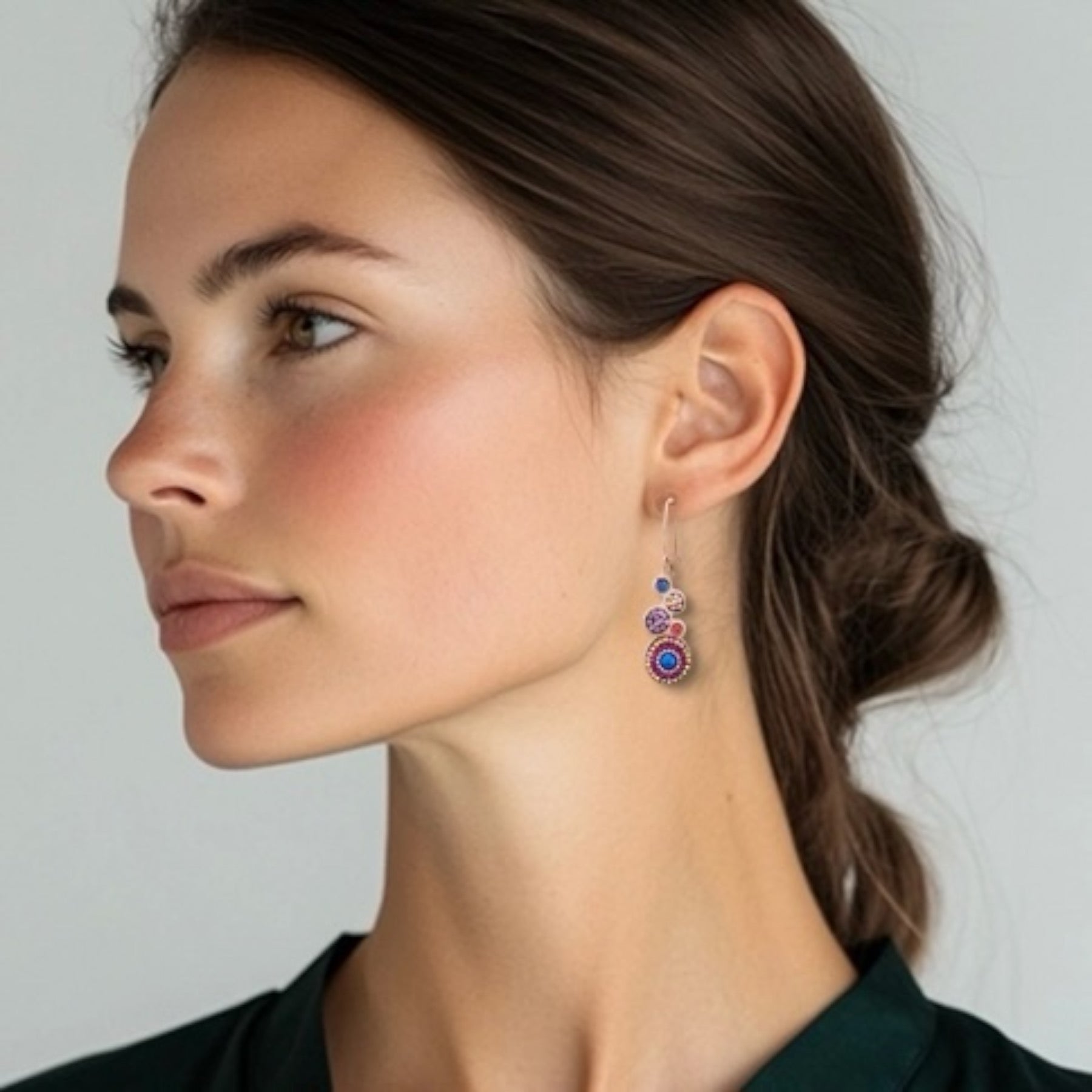 Bold Stacked Circles Earrings (Bugambilia)