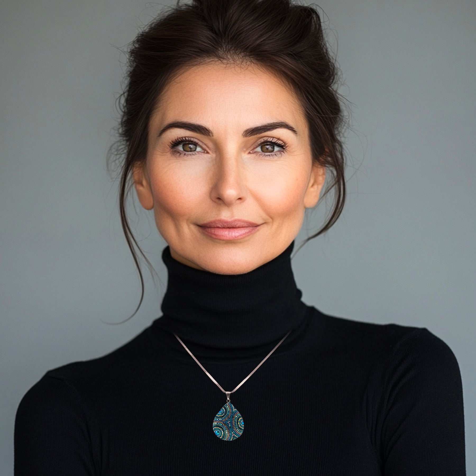 Radiant Pear Pendant (Sky)