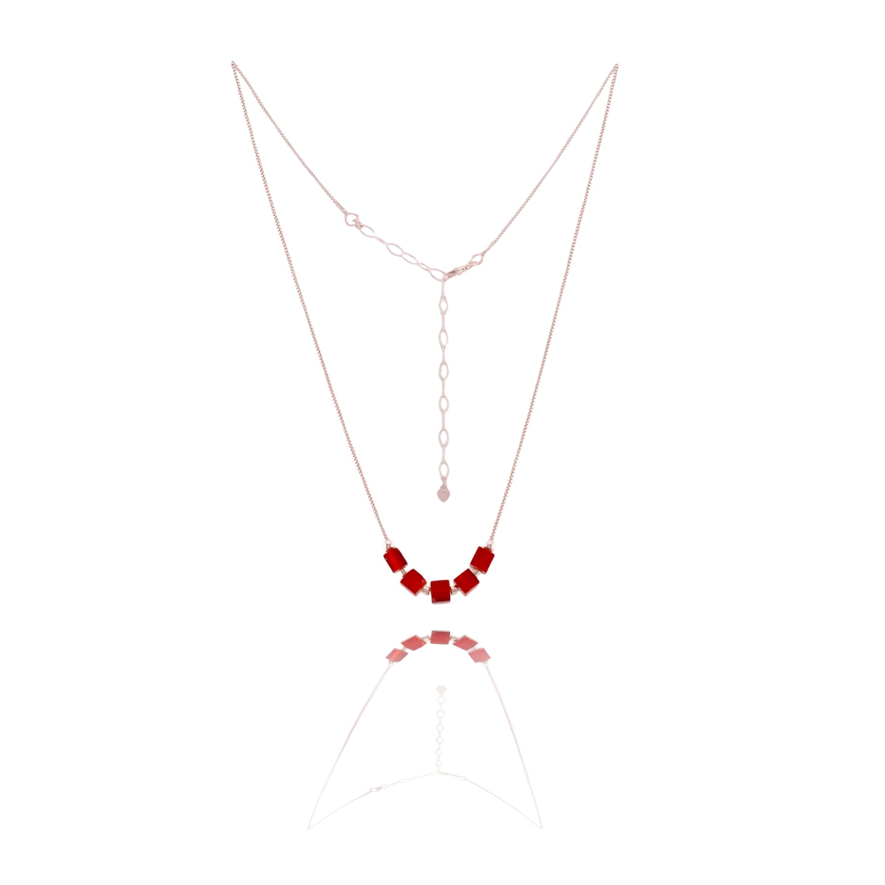 Red Cubic Carnelian Necklace