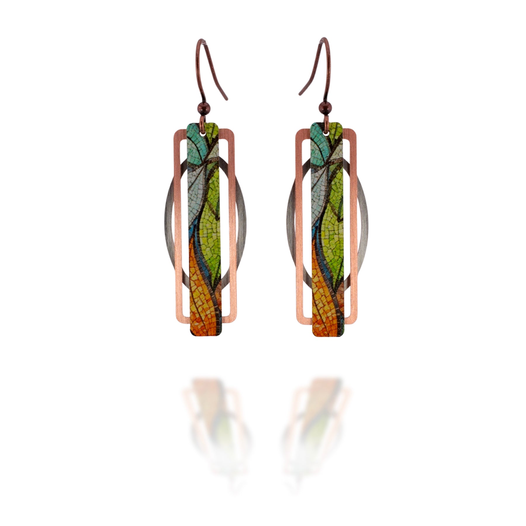 Mosaic Leaf Earrings
