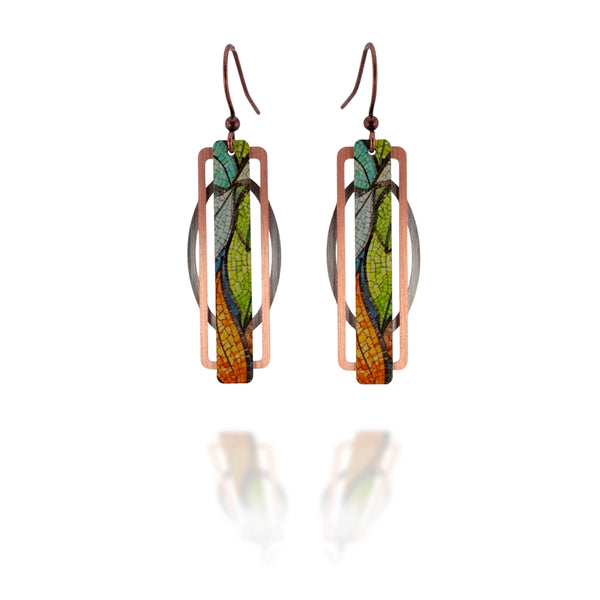 Mosaic Leaf Earrings