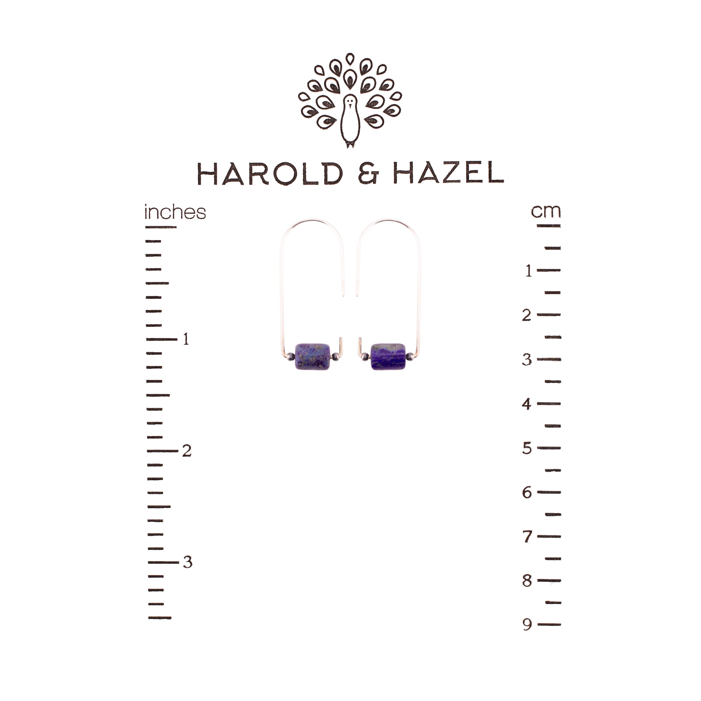 Arc Threader Earrings - Sterling Silver & Lapis Lazuli