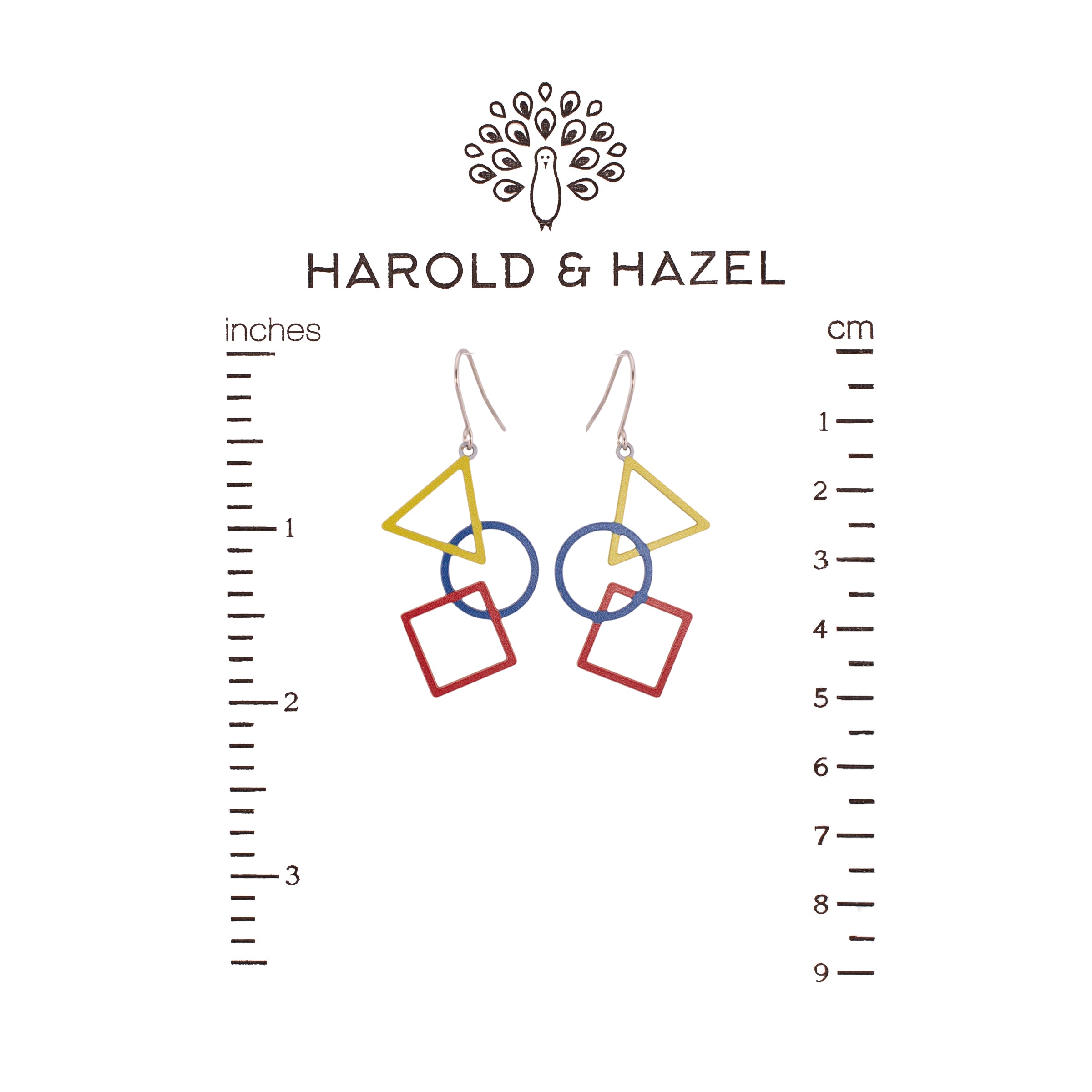 Kandinsky Triangle, Circle & Square Earrings