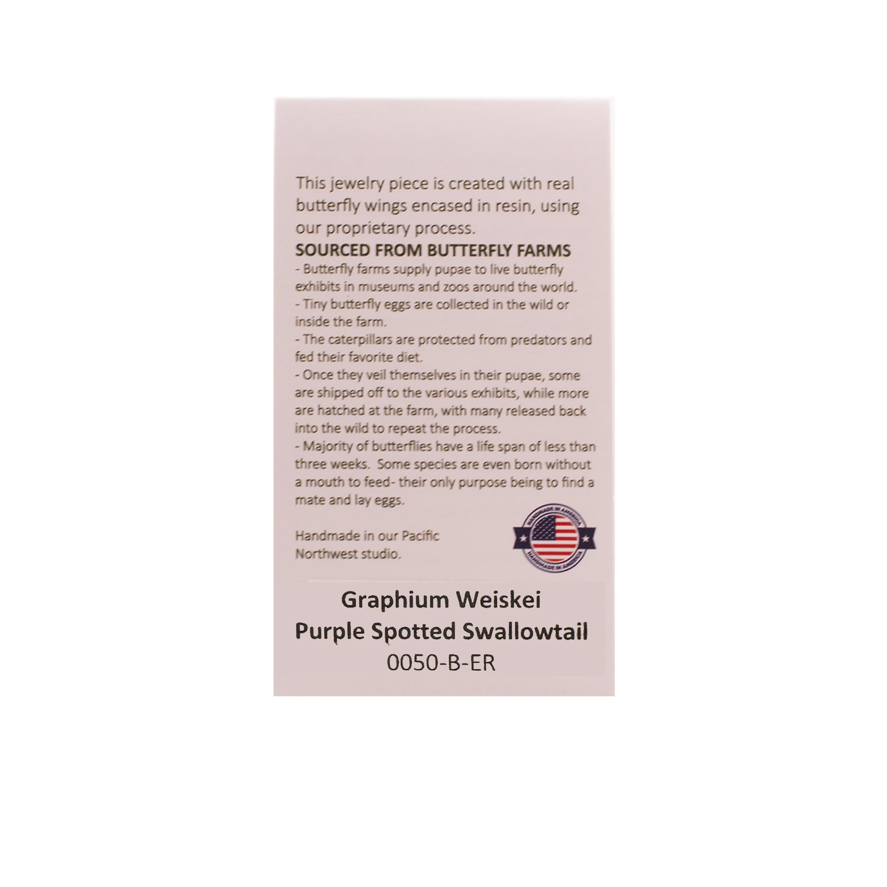 Purple Spotted Swallowtail Butterfly Earrings