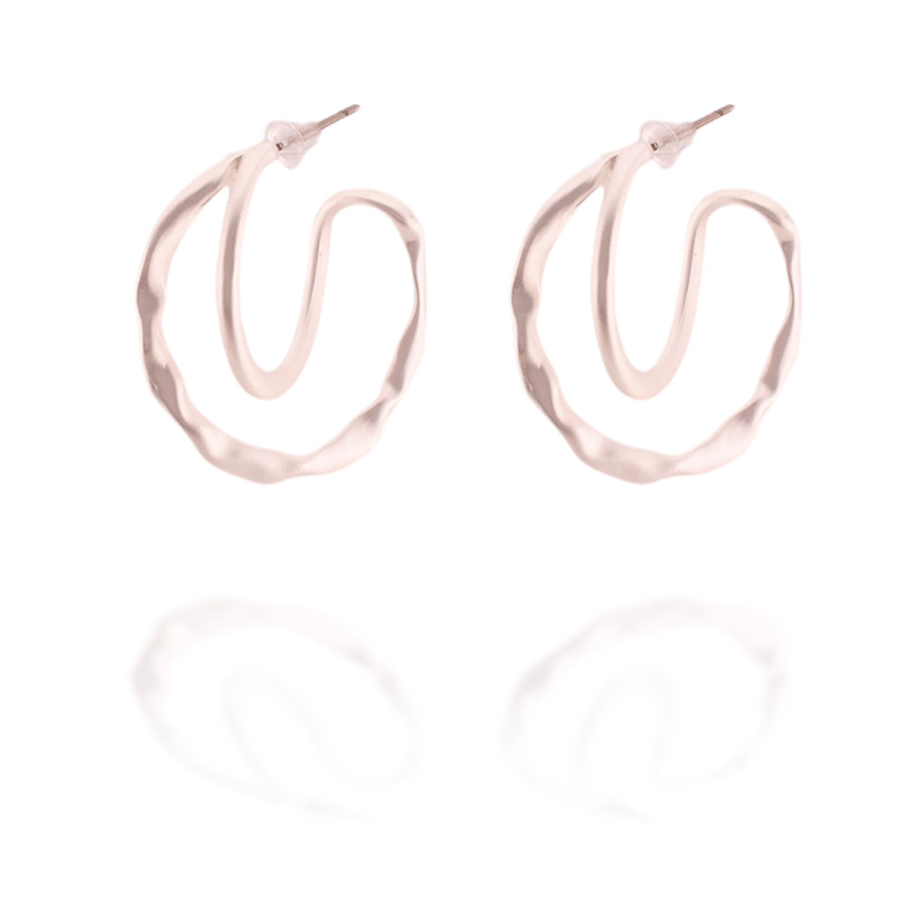 Twisty Hoop Earrings (Silver)