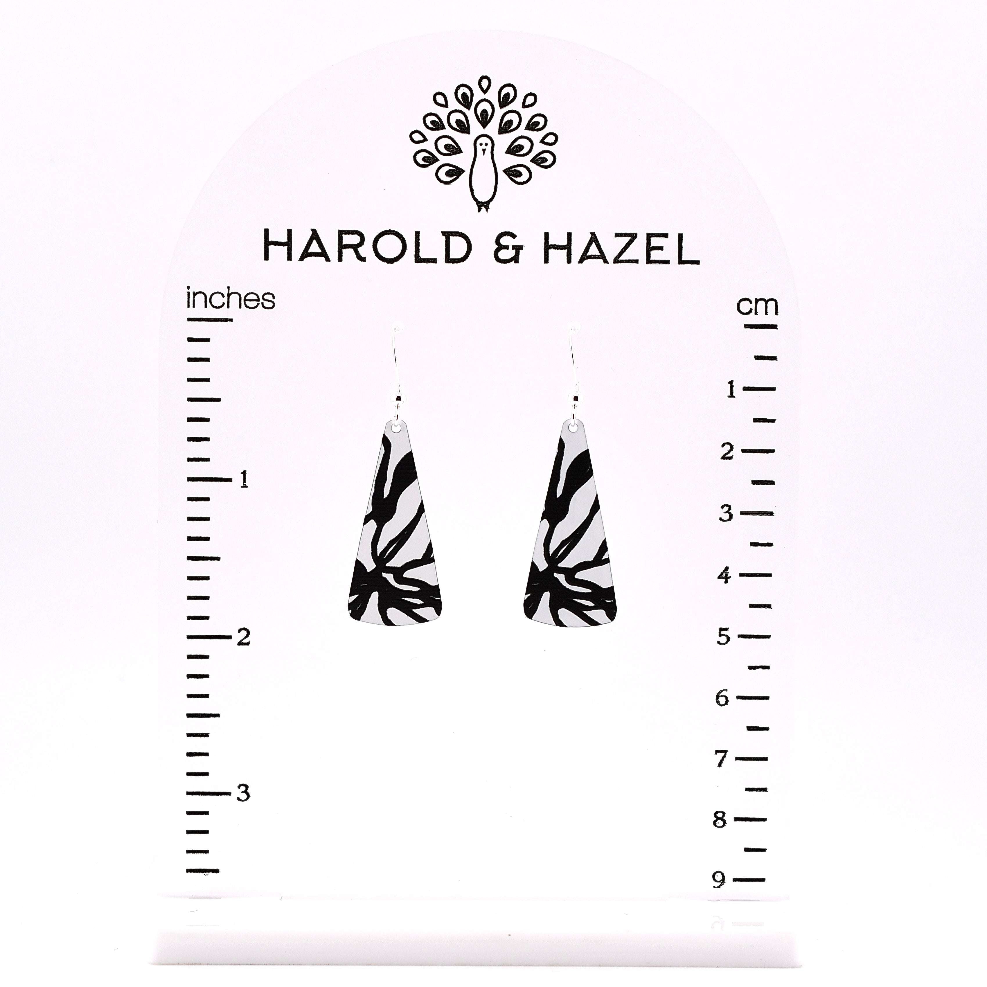 Black and White Abstract Earrings Illustrated Light & DC Designs Harold & Hazel