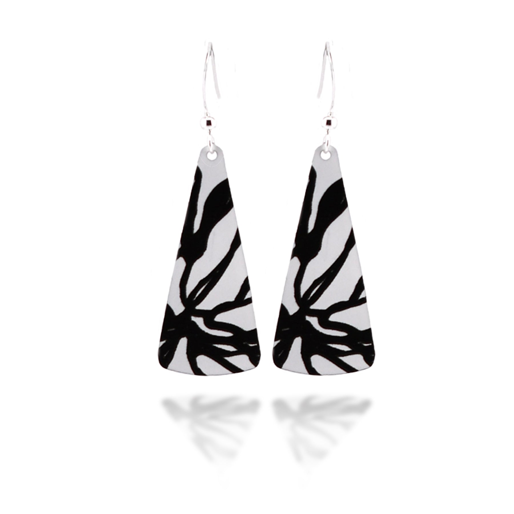 Black and White Abstract Earrings by Illustrated Light DC