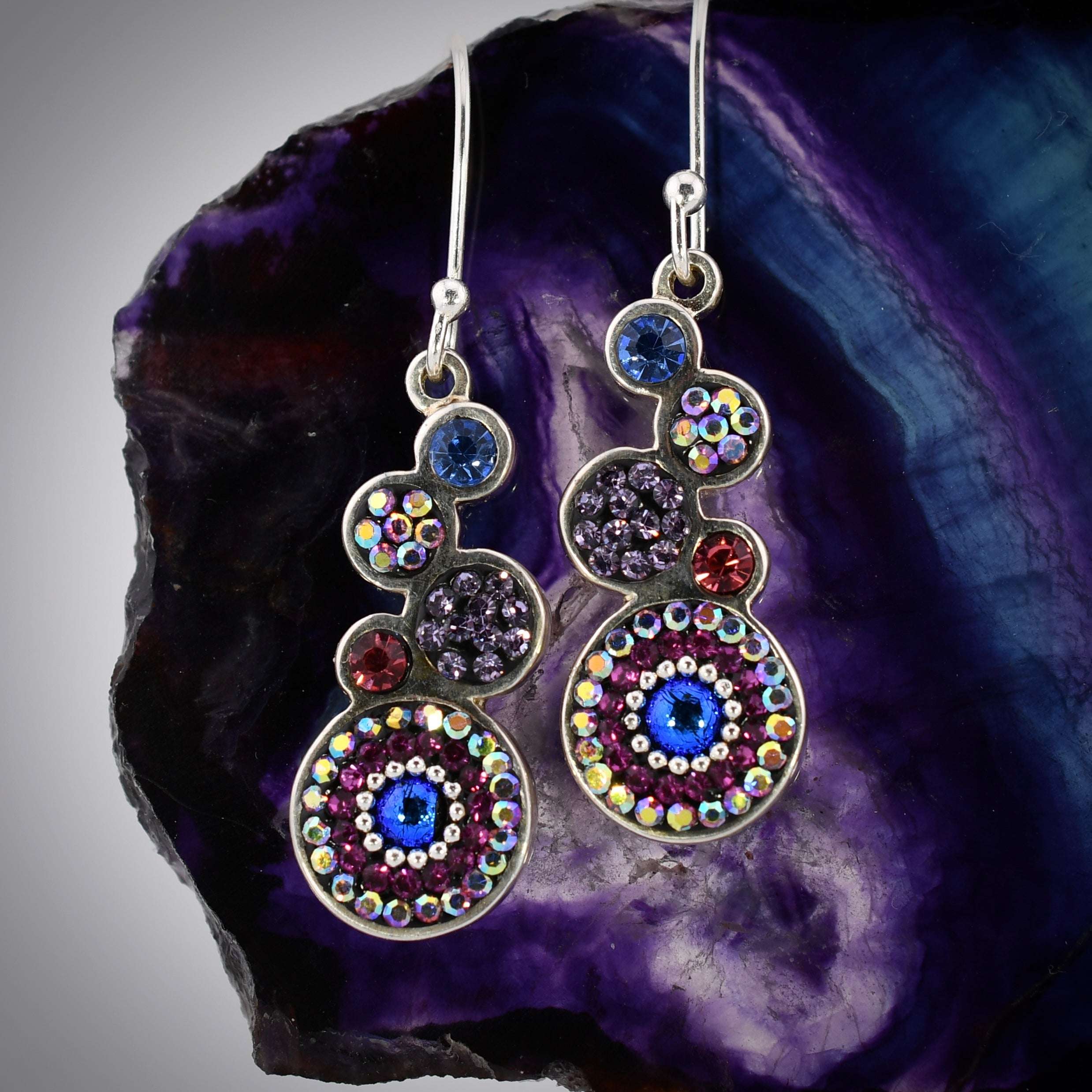 Bold Stacked Circles Earrings (Bugambilia) Mosaico Jewels Harold & Hazel