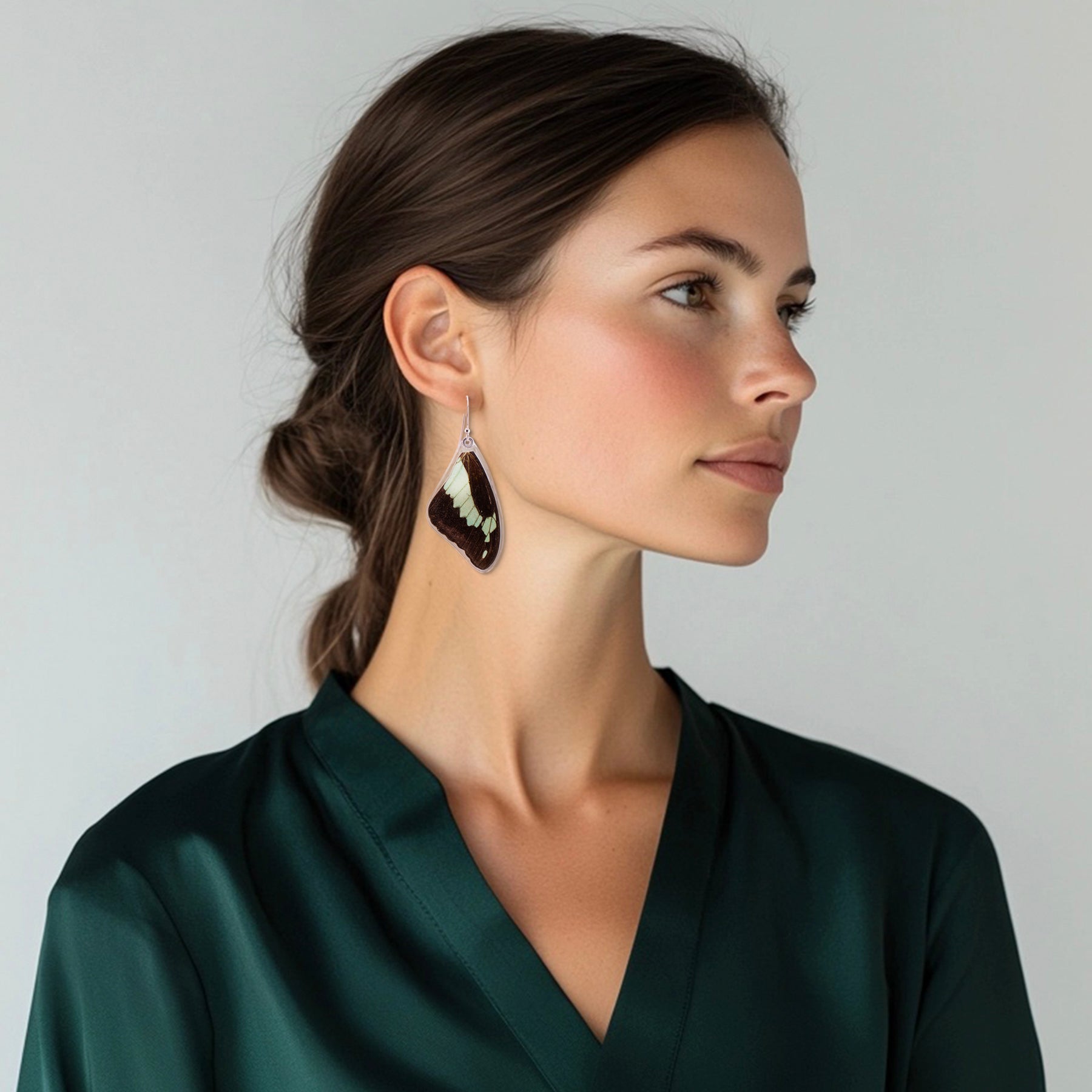 Apple Green Swallowtail Butterfly Earrings