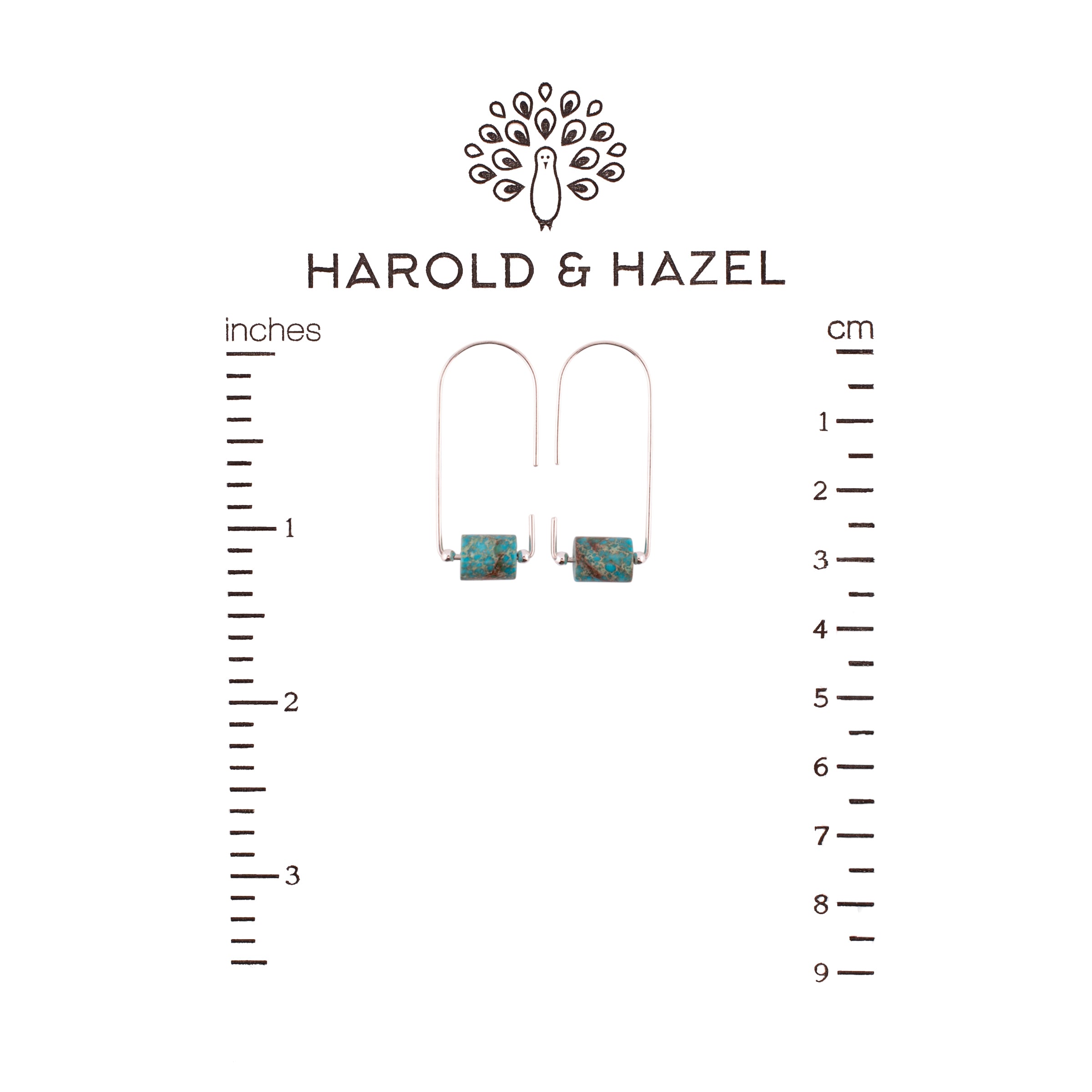 Arc Threader Earrings - Sterling Silver & Turquoise Jasper