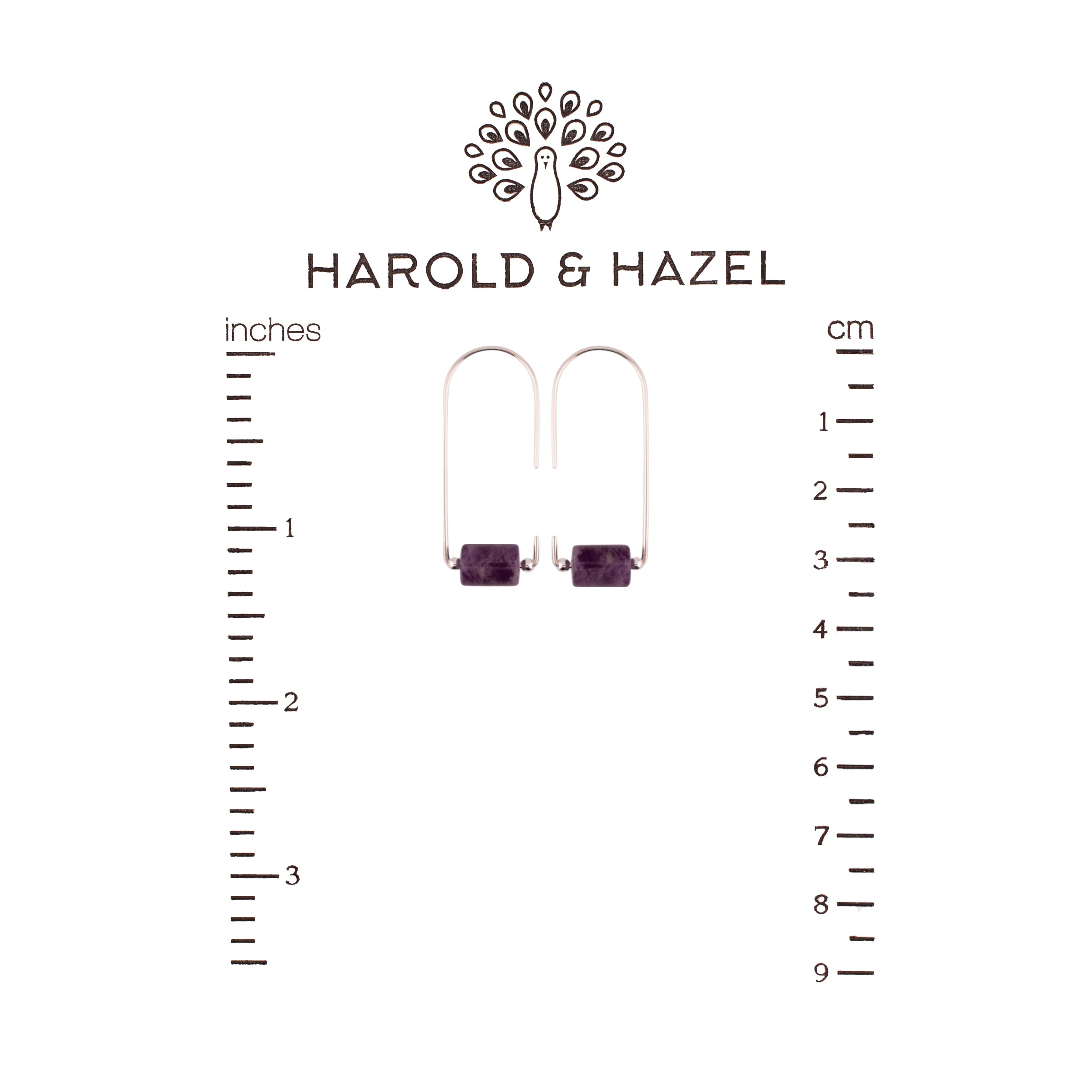 Arc Threader Earrings - Sterling Silver & Amethyst