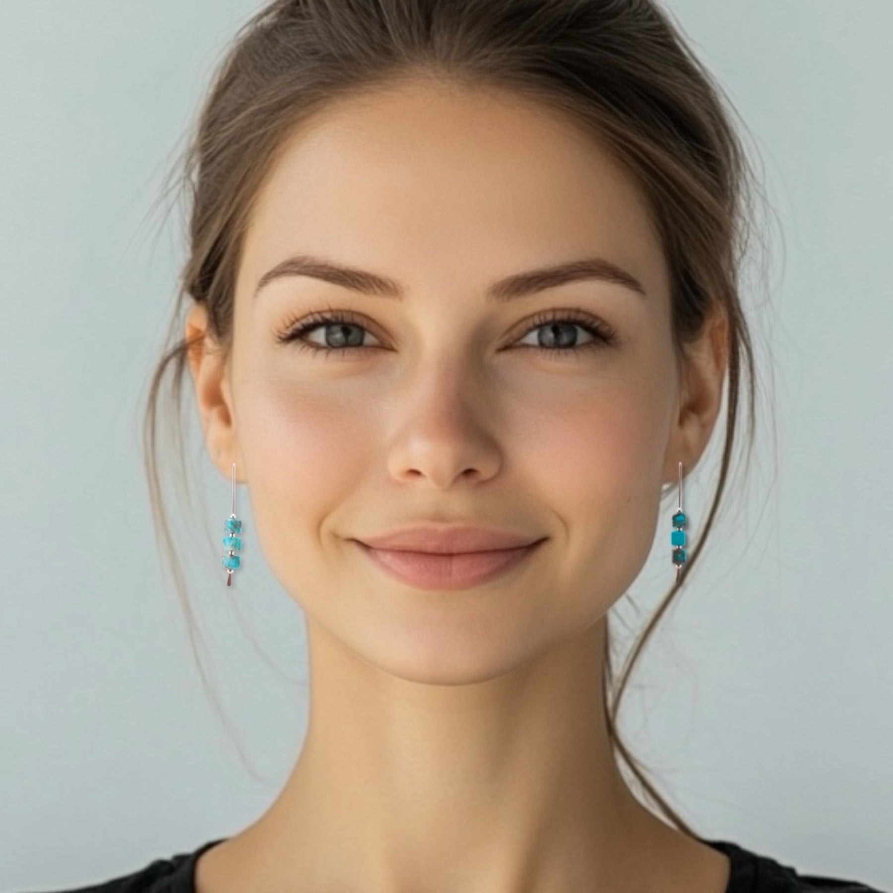 Turquoise & Sterling Silver Threader Earrings