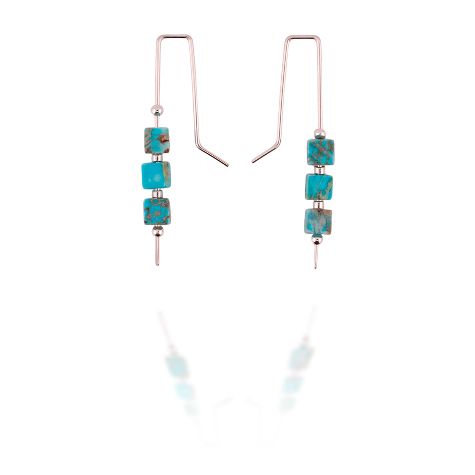 Turquoise & Sterling Silver Threader Earrings