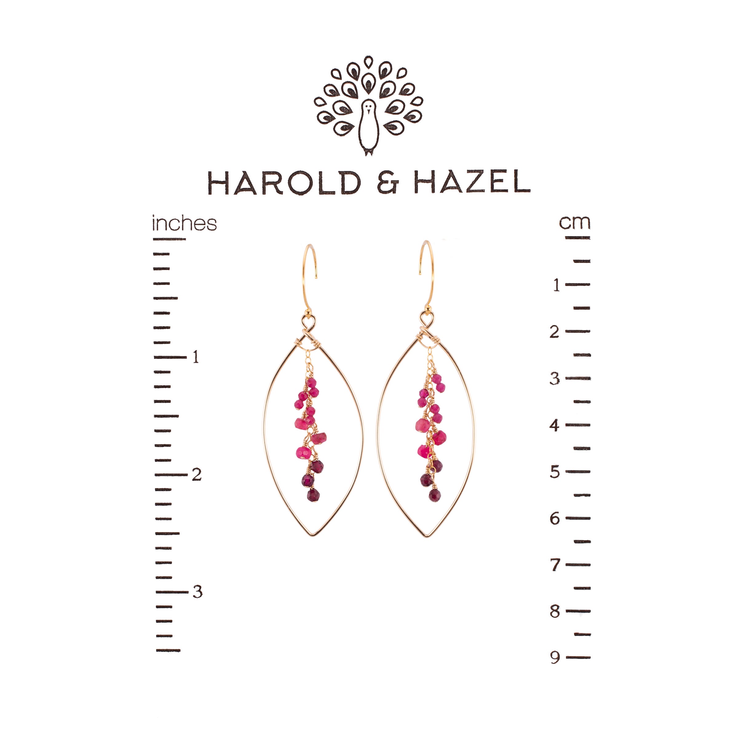 Ruby Cascade Earrings (14kt Gold Filled)