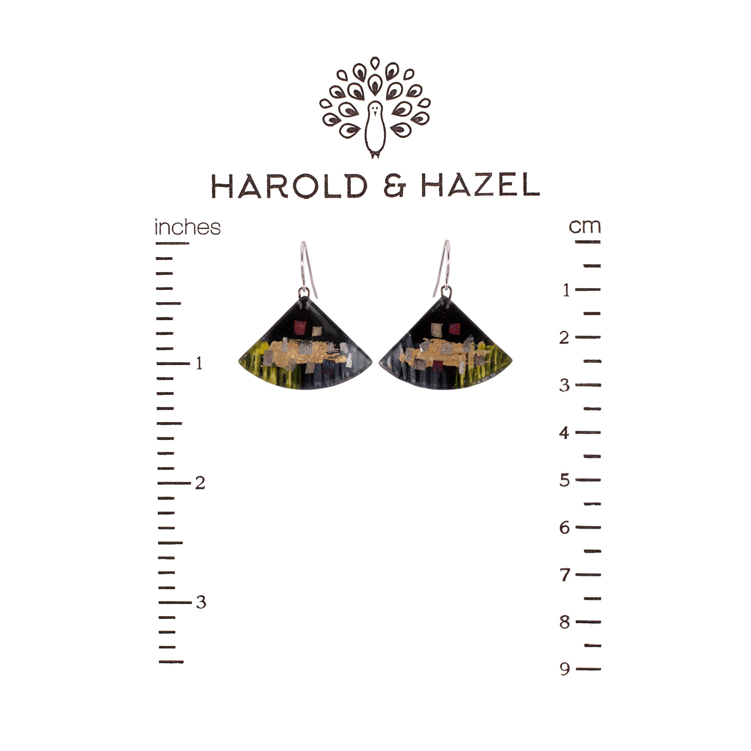 Golden Phase Fan Earrings