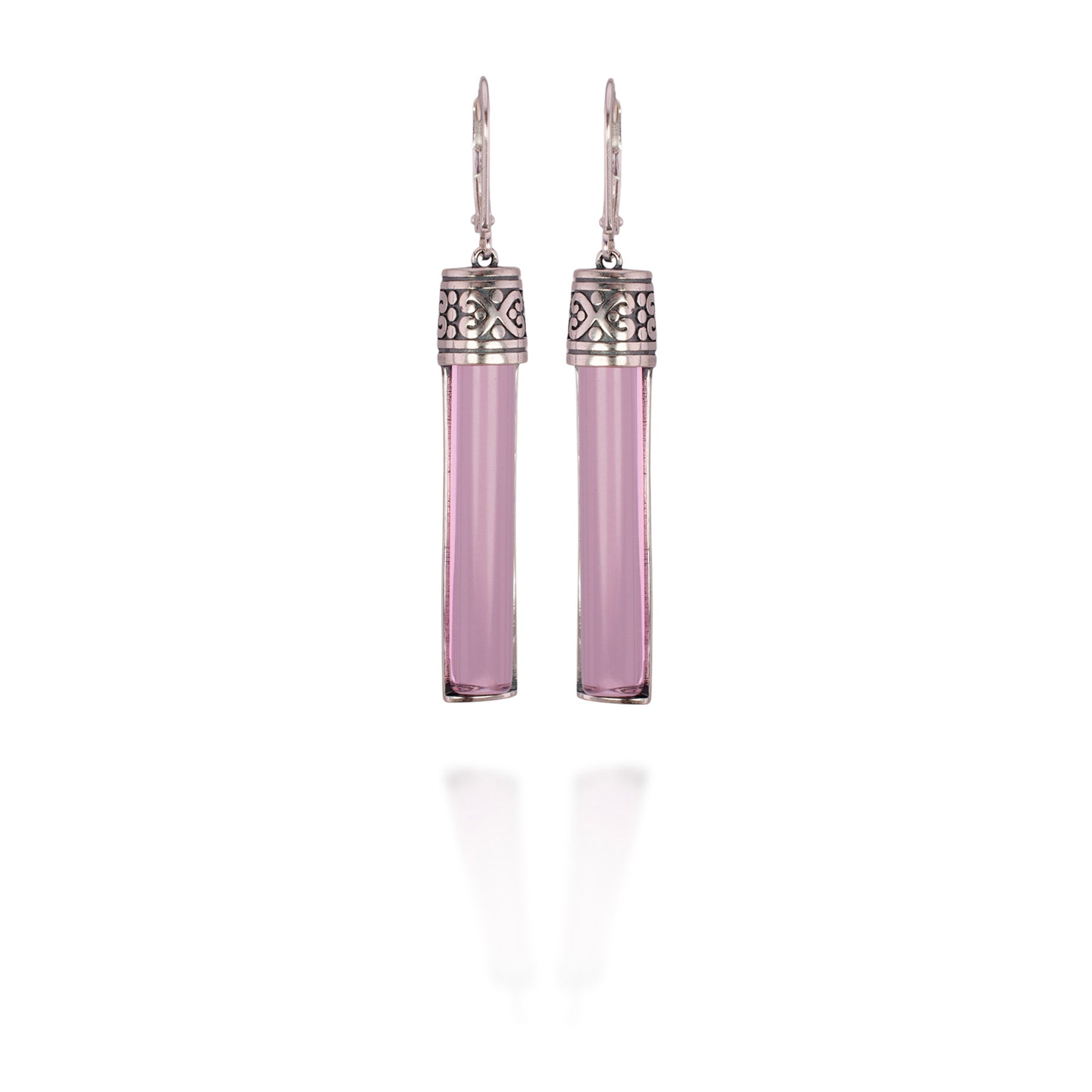 Bottoms Up Earrings (Pink Depression Glass) ♻️