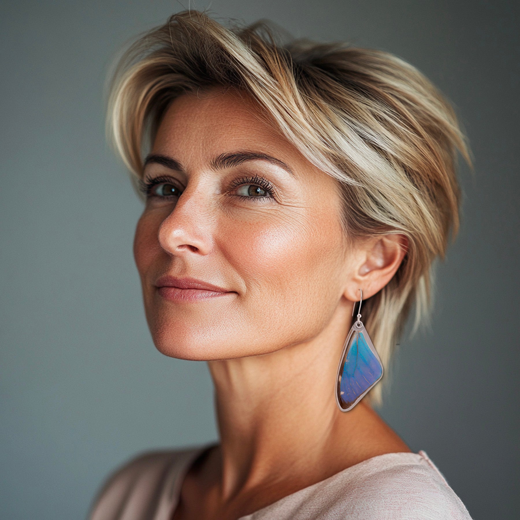 Blue Morpho Aega Earrings