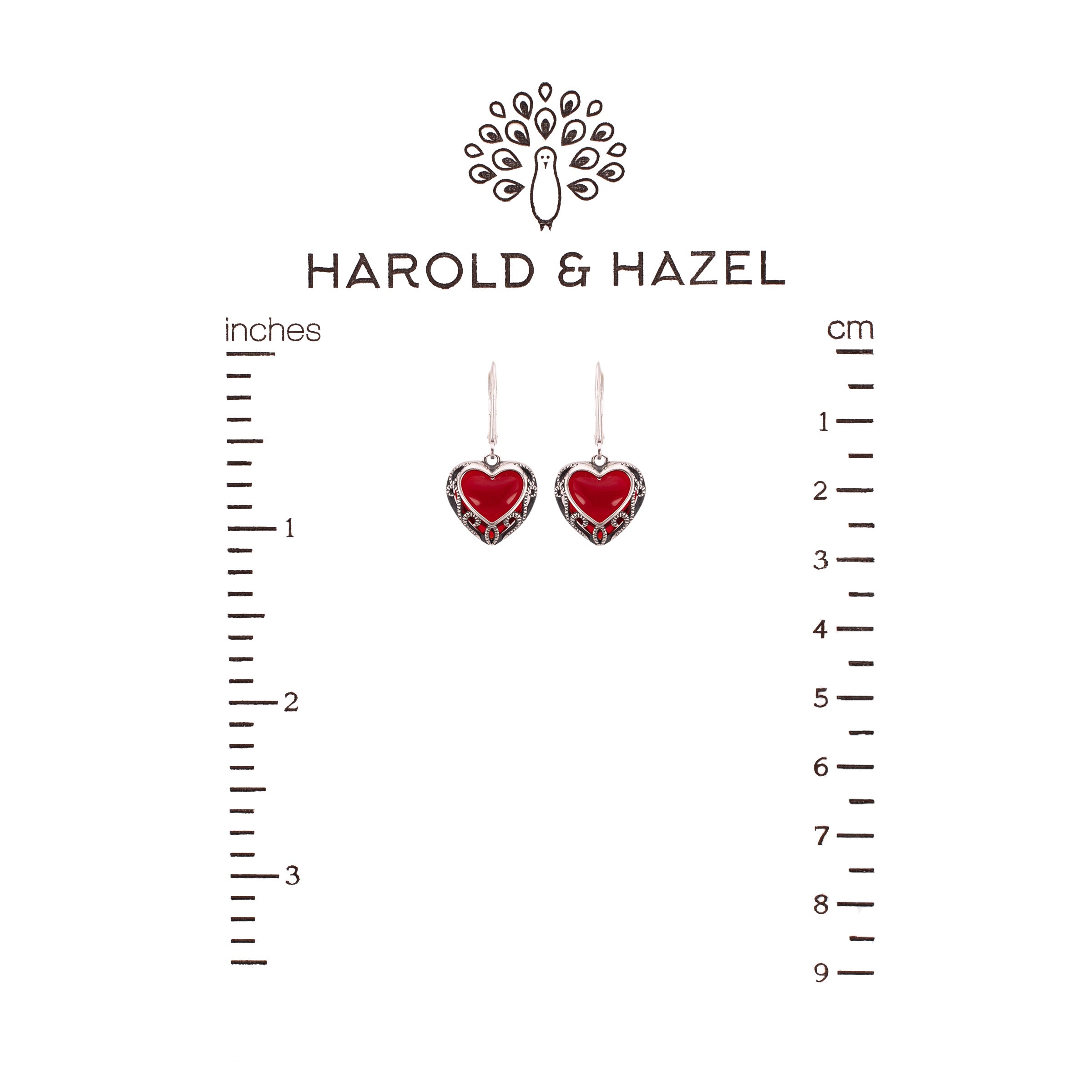 Homespun Hearts Earrings (Ruby) ♻️