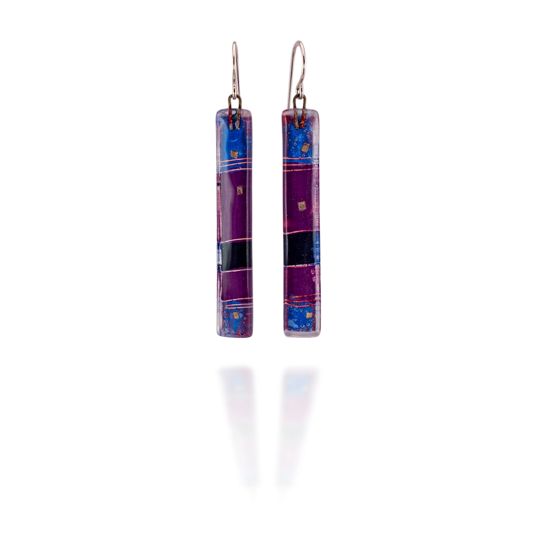 Purple Strata Bar Earrings