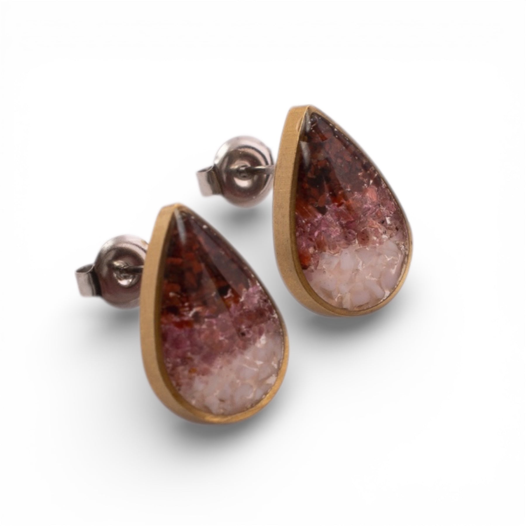 Colorfall Post Earrings (Pink Opal + Garnet)