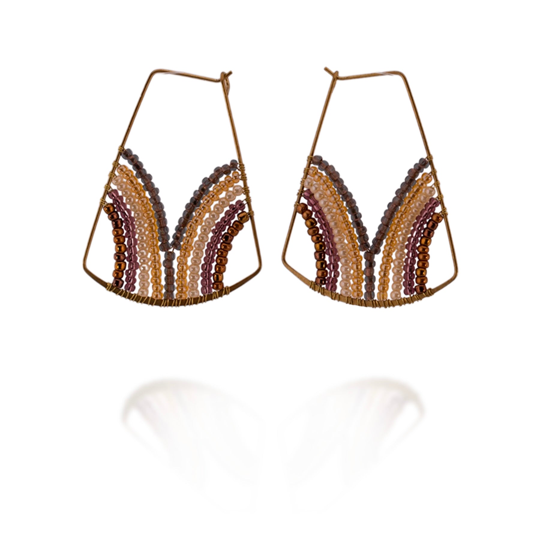 Sun Arc Earrings (Amethyst Neutral)