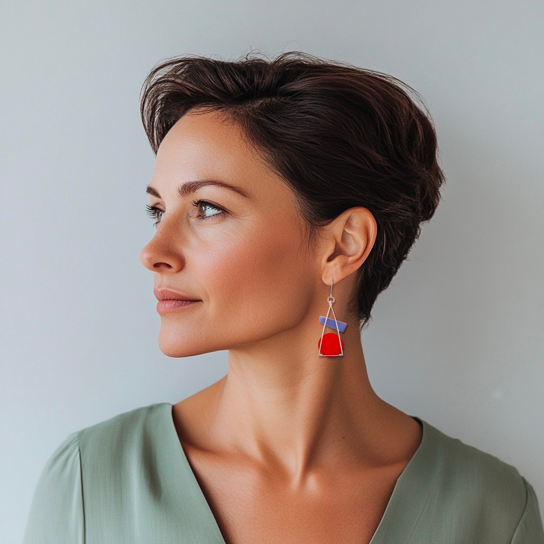 Kandinsky Triangle At Rest Abstract Earrings