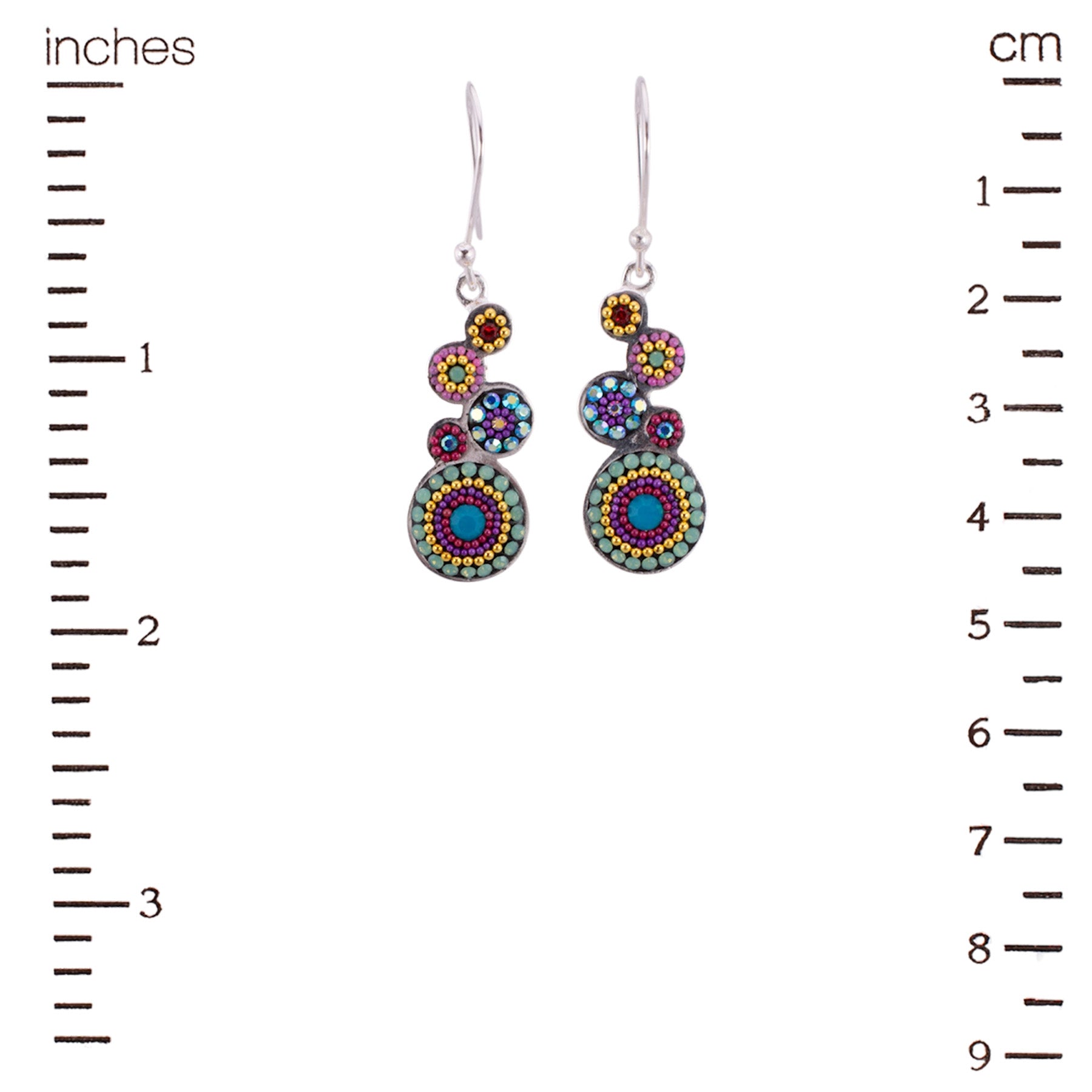 Bold Stacked Circles Earrings (Kaleiedescope)