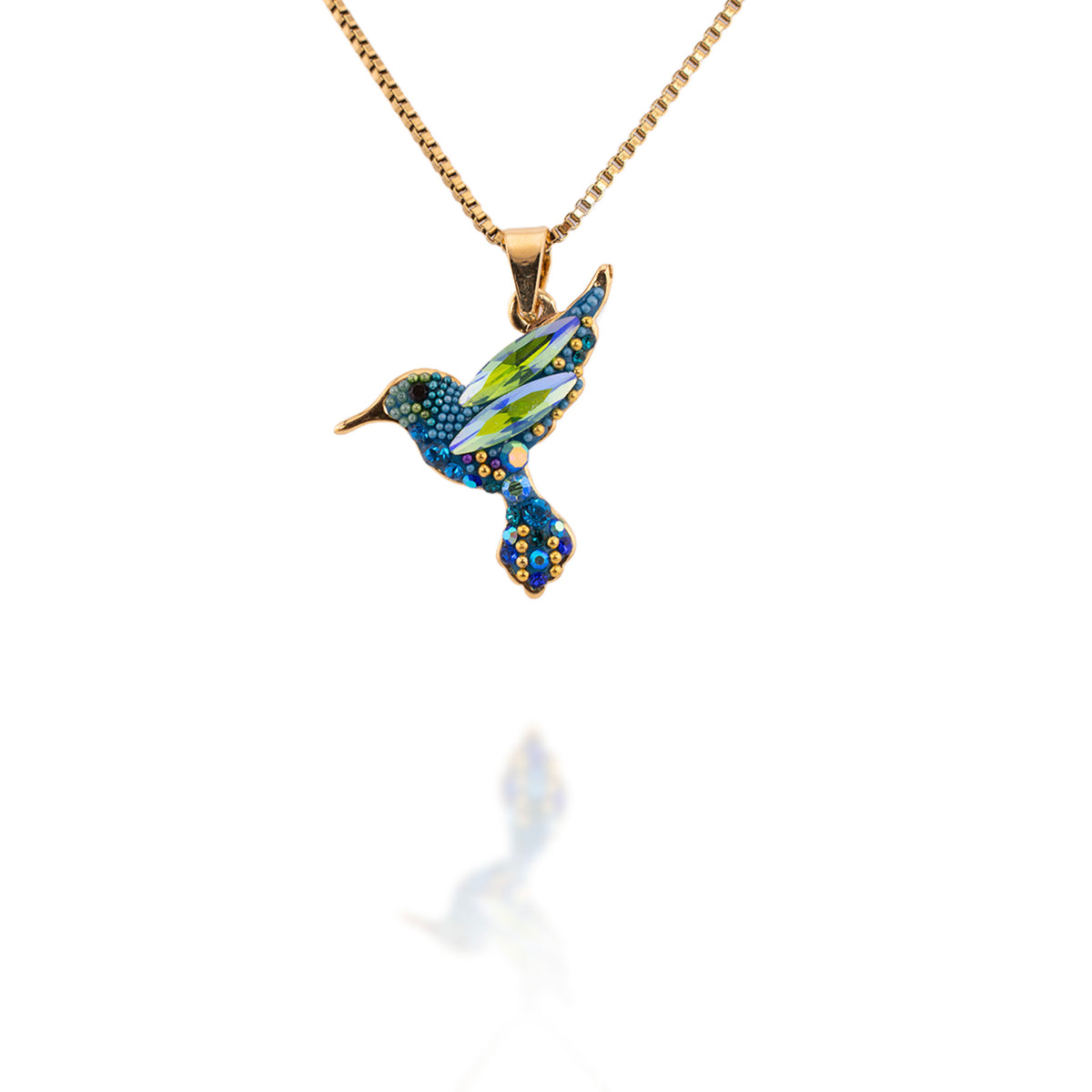 Hummingbird Necklace (Golden Breeze)