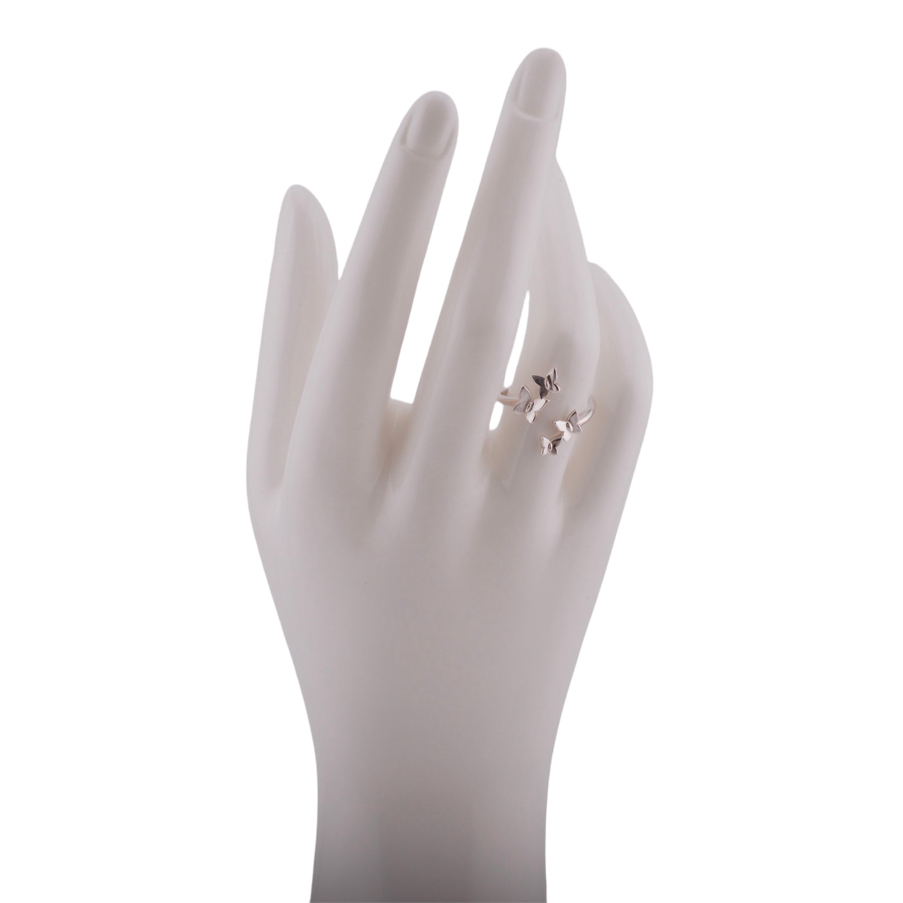 Recycled Sterling Silver Butterfly Cluster Adjustable Ring ♻️