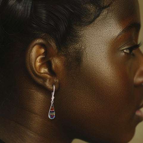 Petite Fairy Teardrop Earrings (Kaleidescope) Mosaico Jewels Harold & Hazel