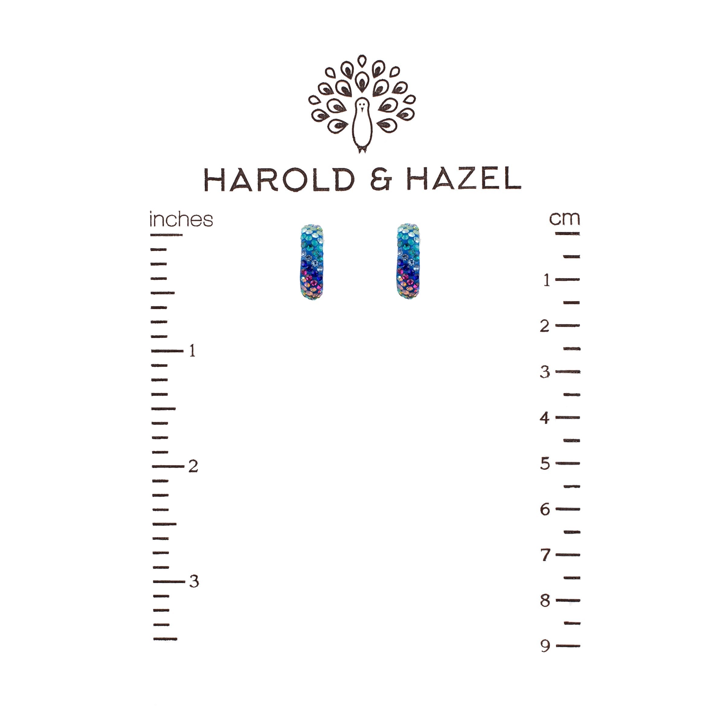 Petite Sparkling Huggie Hoops (Aurora) Mosaico Jewels Harold & Hazel