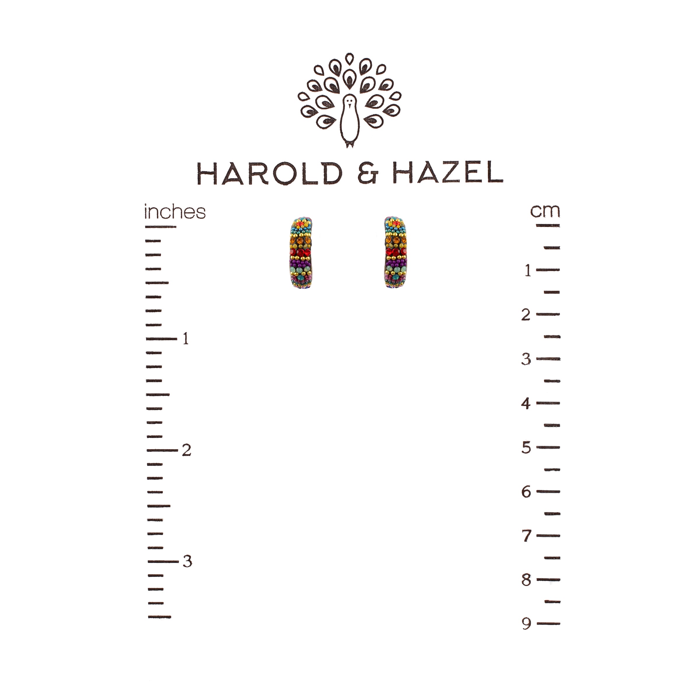 Petite Sparkling Huggie Hoops (Kaleiedescope) Mosaico Jewels Harold & Hazel
