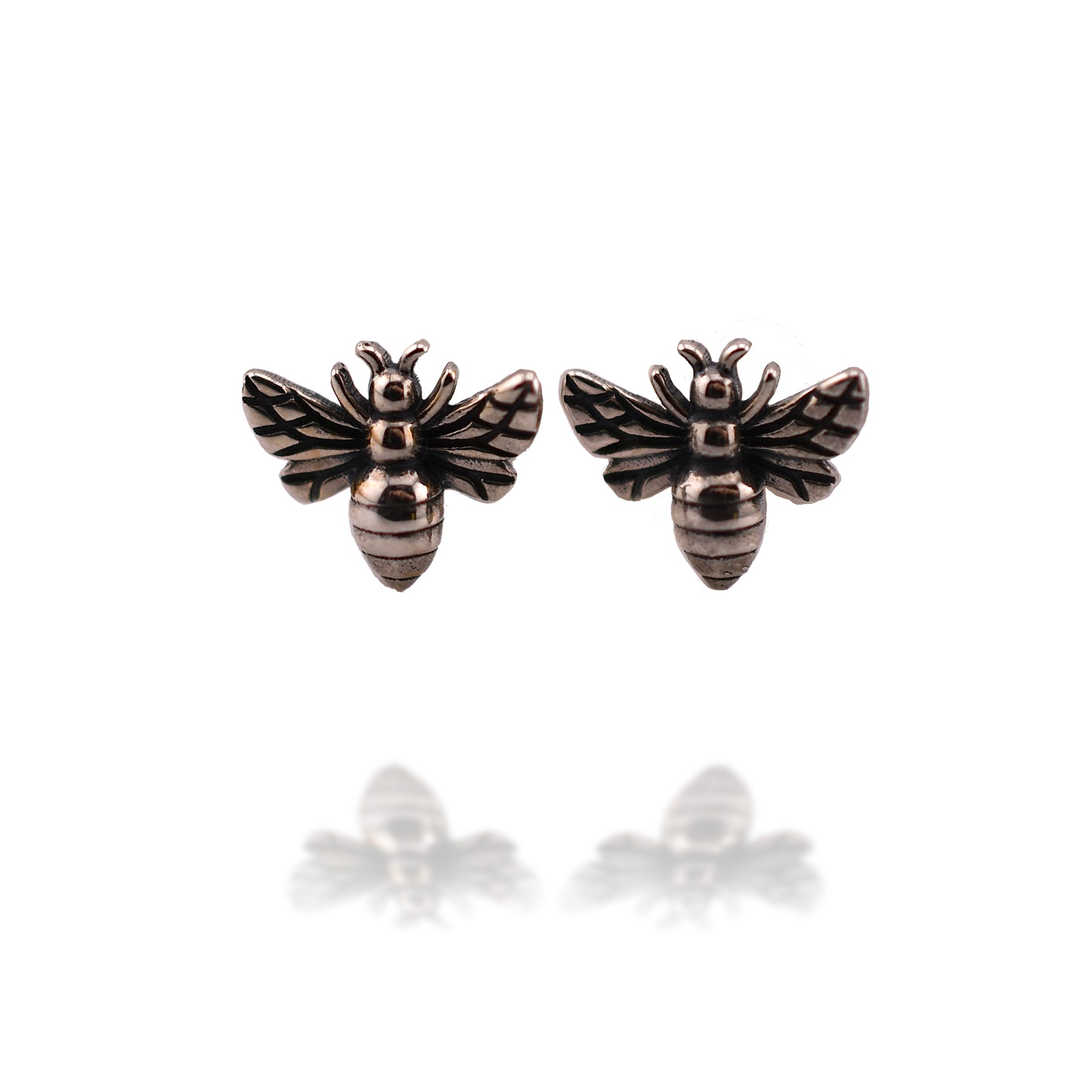 Recycled Sterling Silver Tiny Bee Post Earrings Nina Designs Harold & Hazel