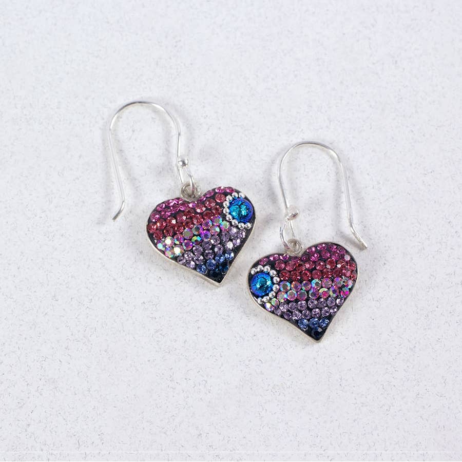 Vibrant Heart Earrings (Bugambilia) Mosaico Jewels Harold & Hazel