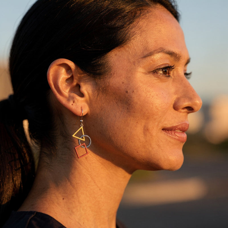 Kandinsky Triangle, Circle & Square Earrings