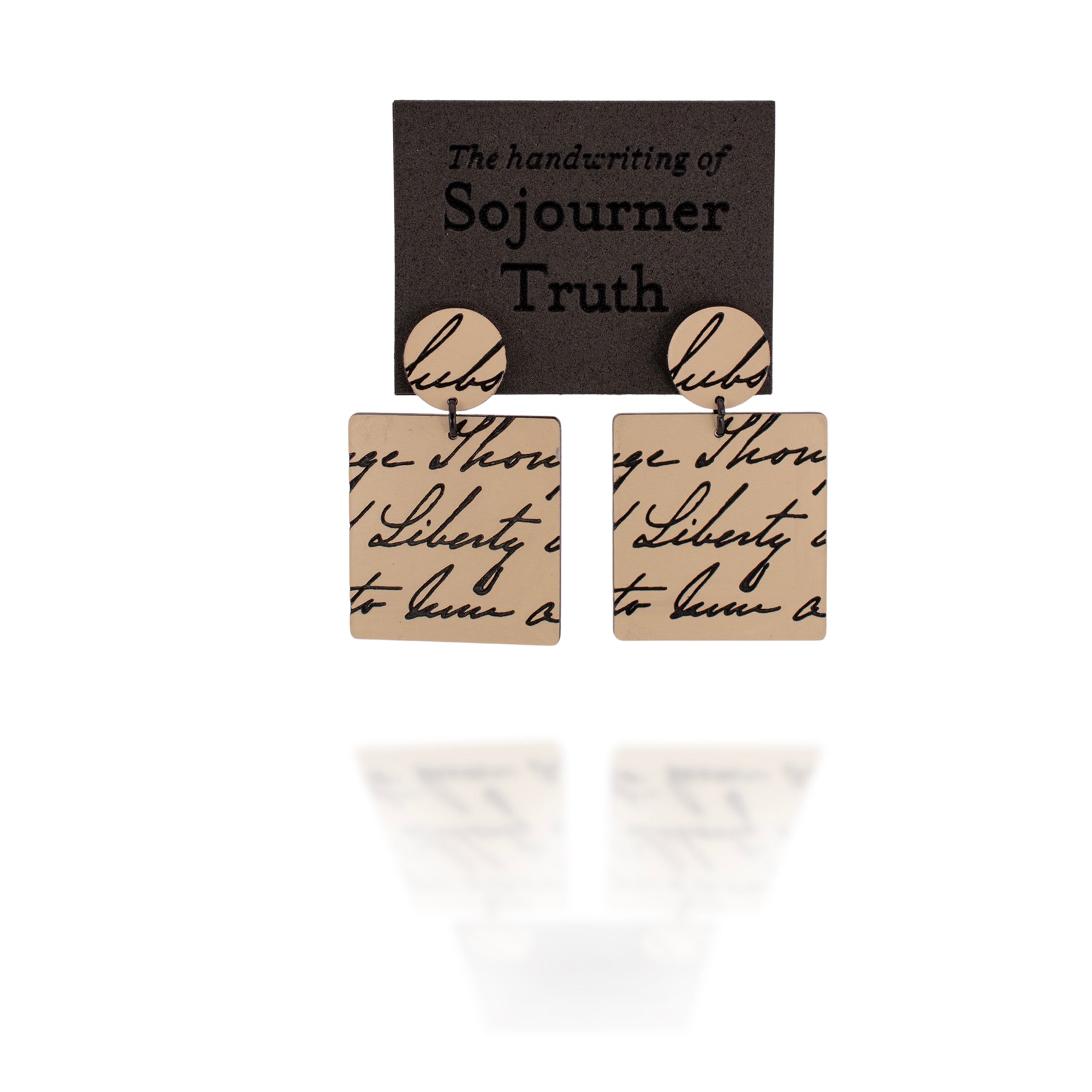 Sojourner Truth's Handwriting Earrings - 'Liberty'