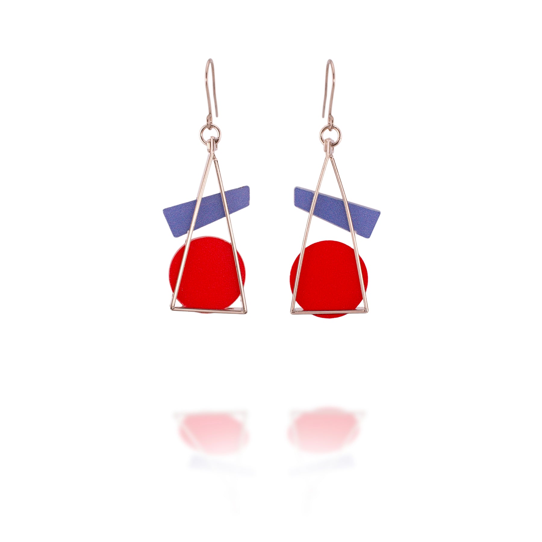 Kandinsky Triangle At Rest Abstract Earrings