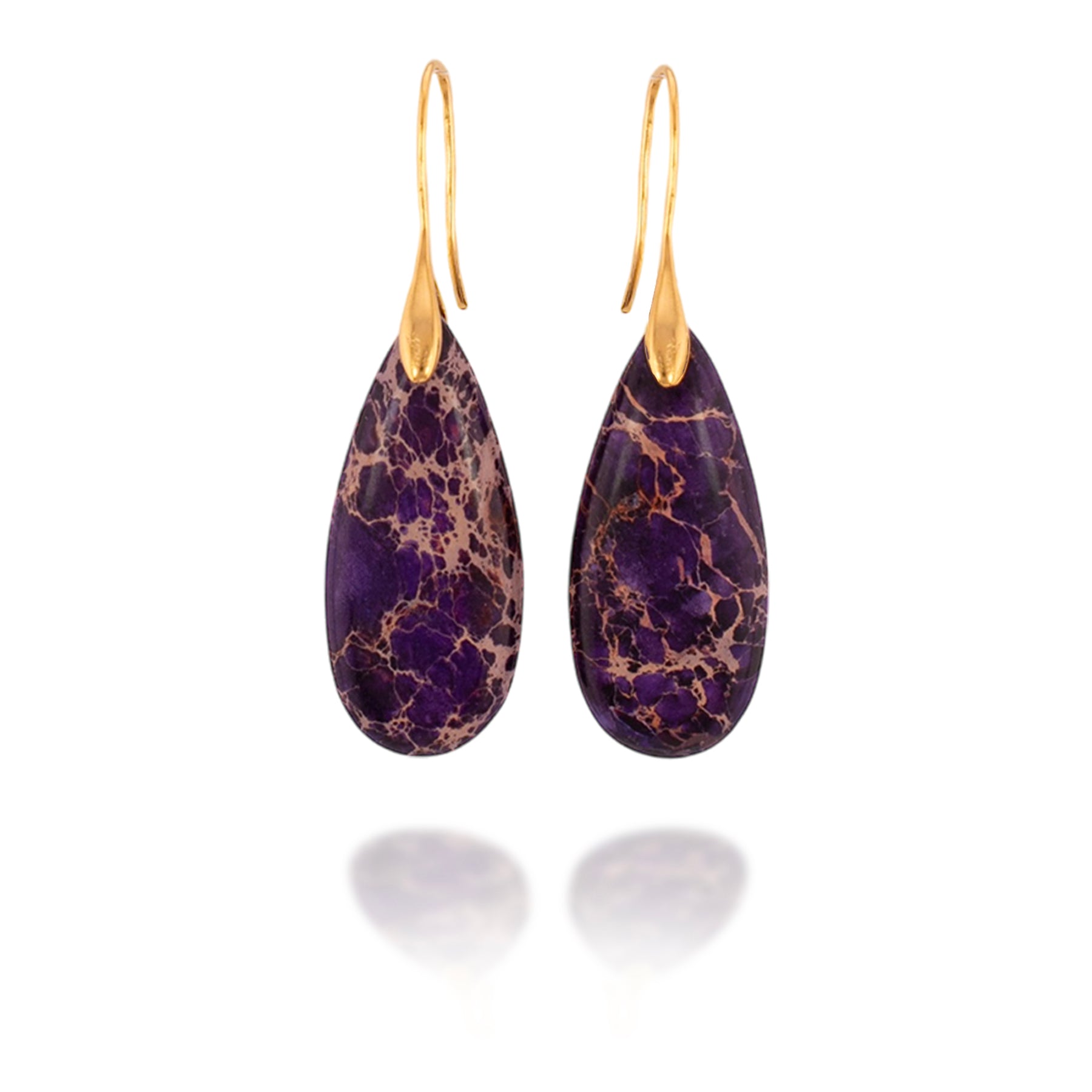 Jasper Teardrop Earrings (Purple)