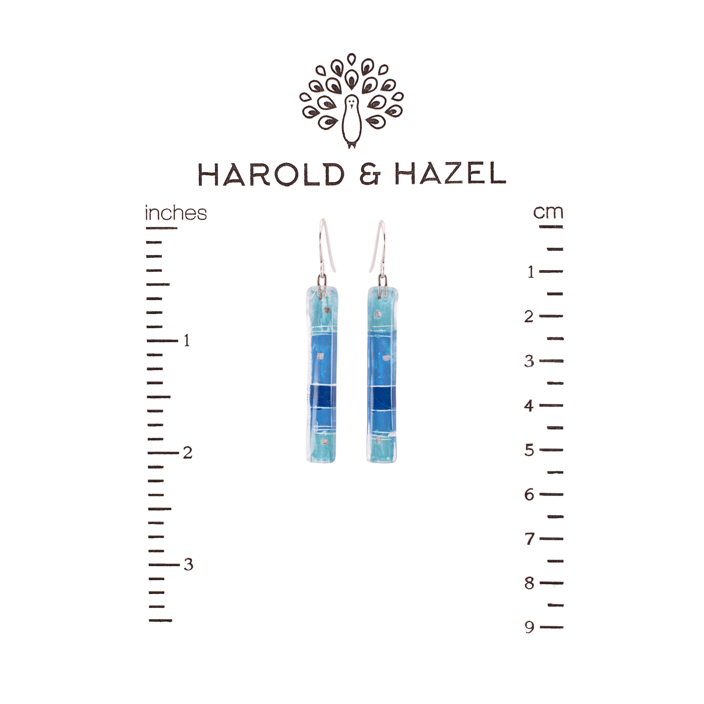 Blue Strata Bar Earrings