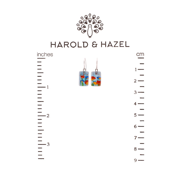 Stream Flowers Rectangle Earrings