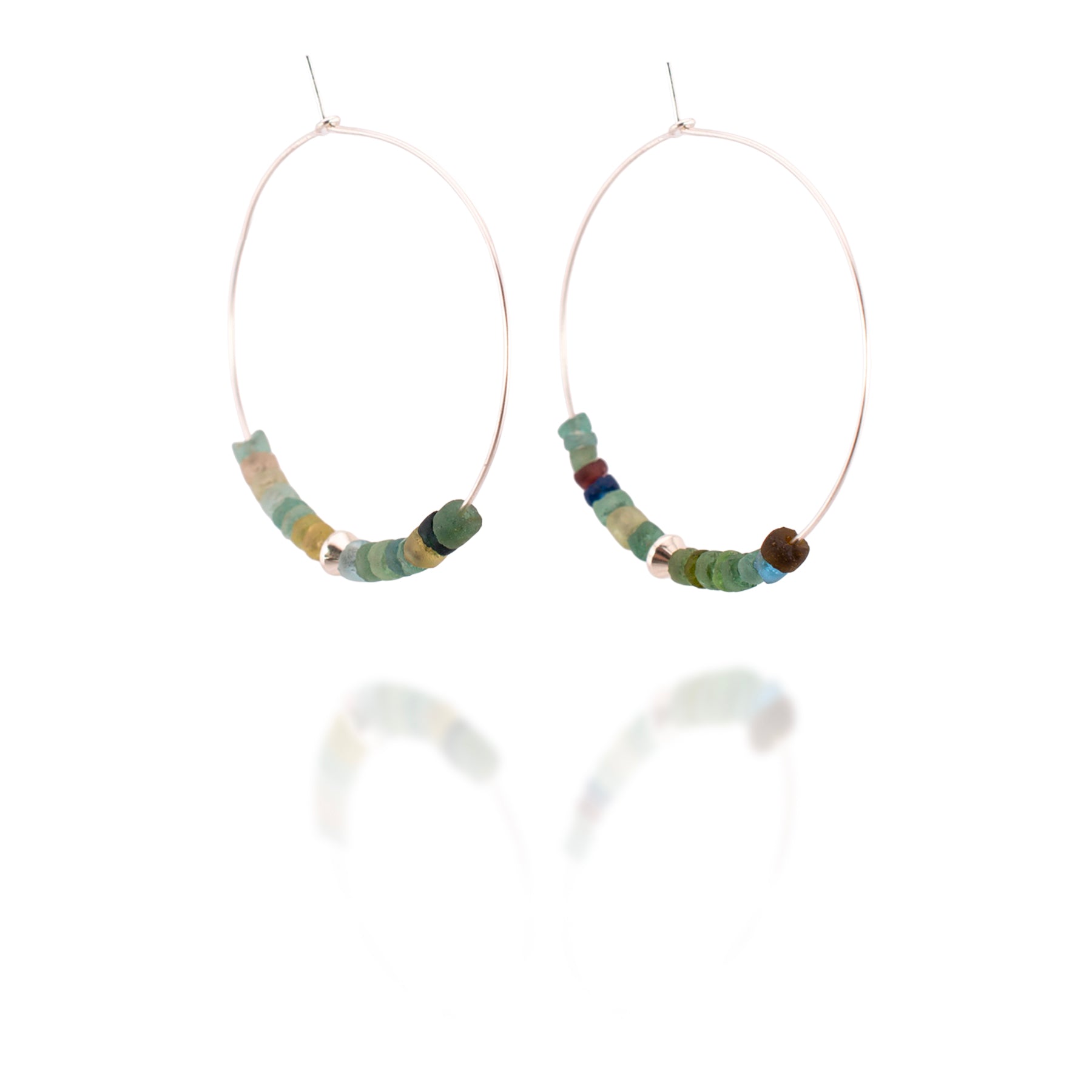 Roman Glass Hoop Earrings