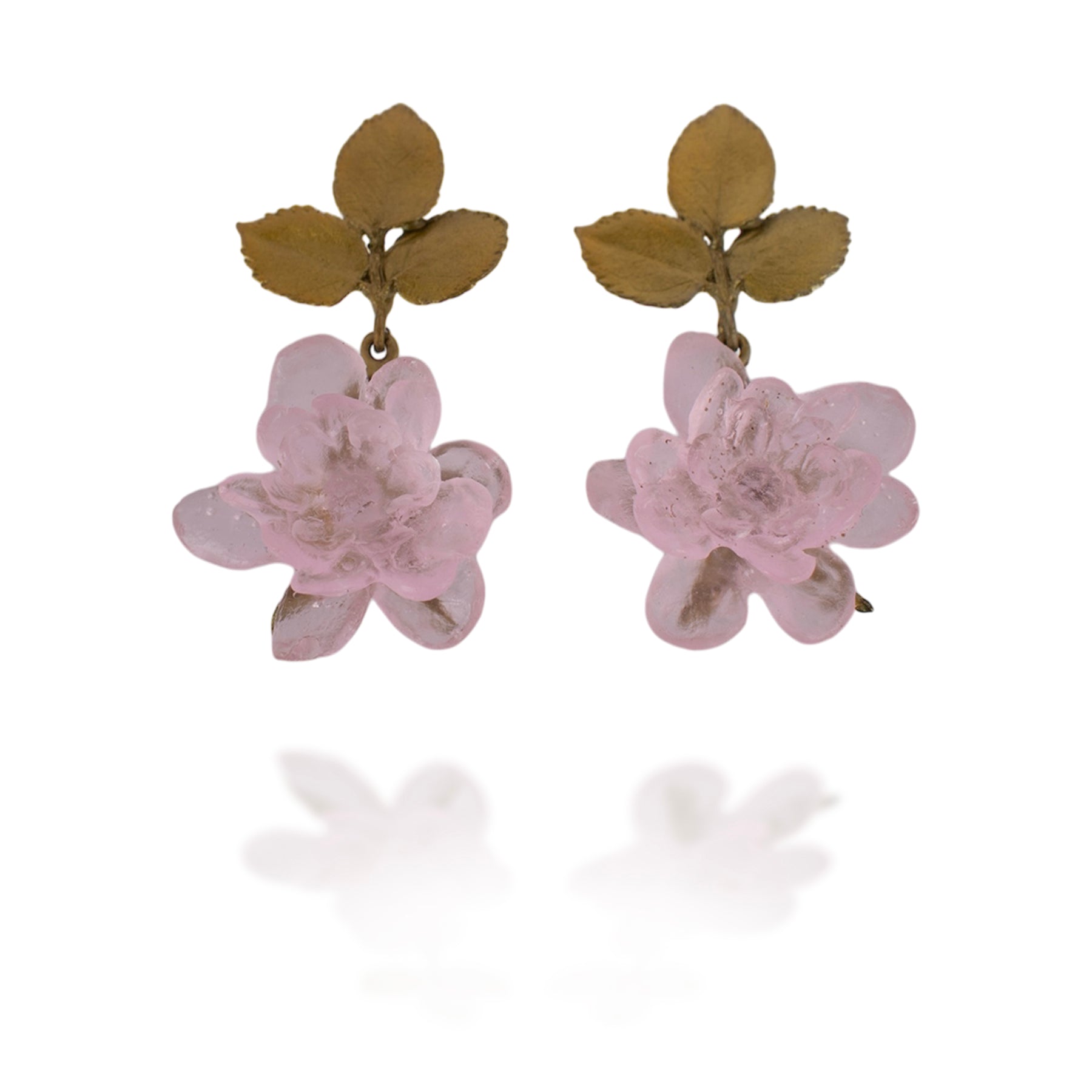 Blushing Rose Post Drop Earrings