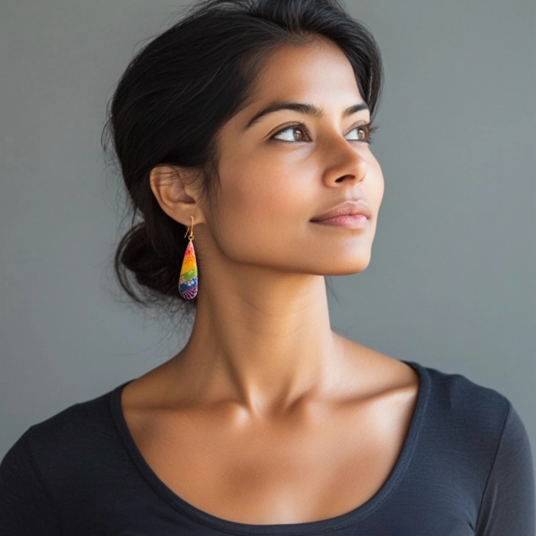 Rainbow Collage Earrings