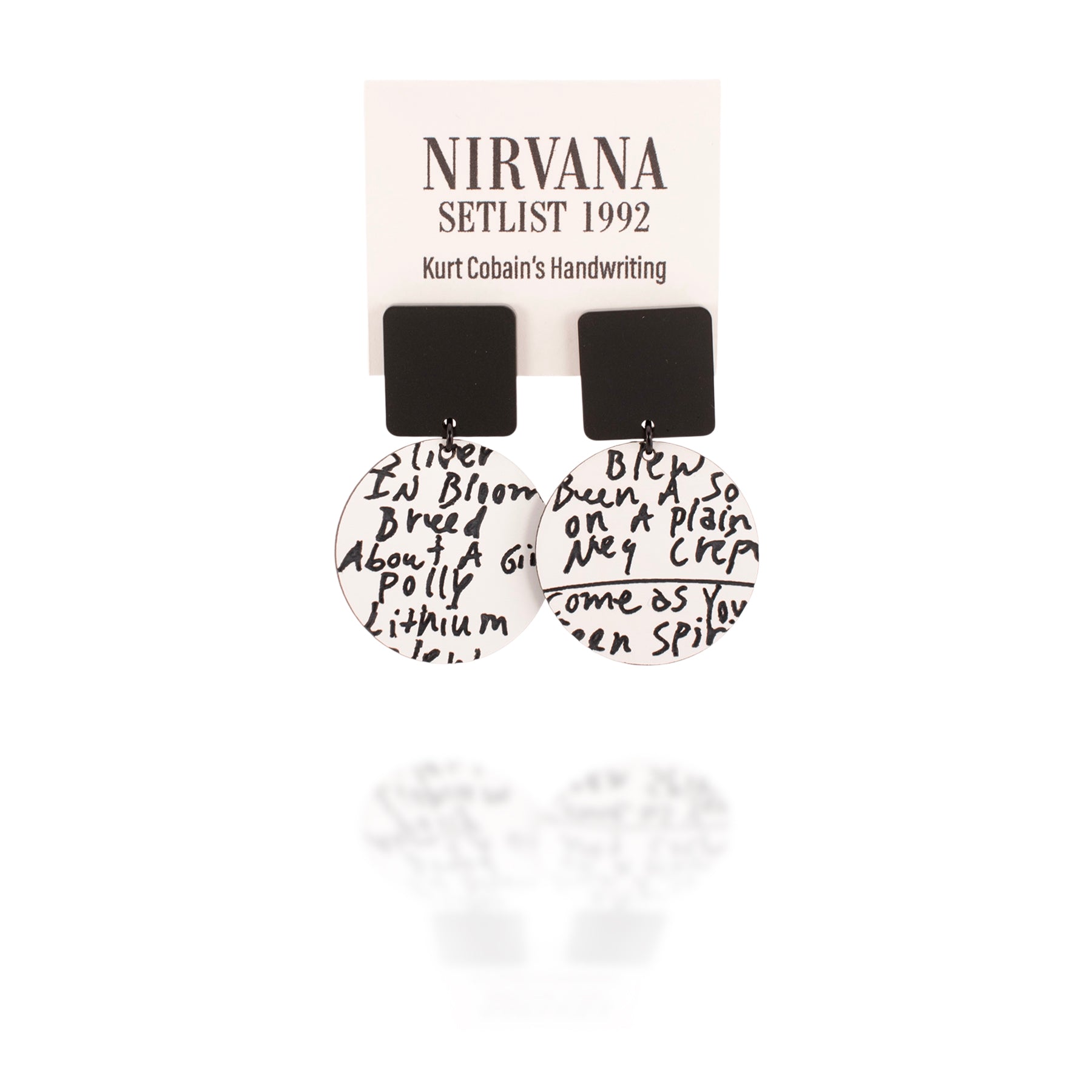 Kurt Cobain's Handwriting Earrings - Nirvana Setlist