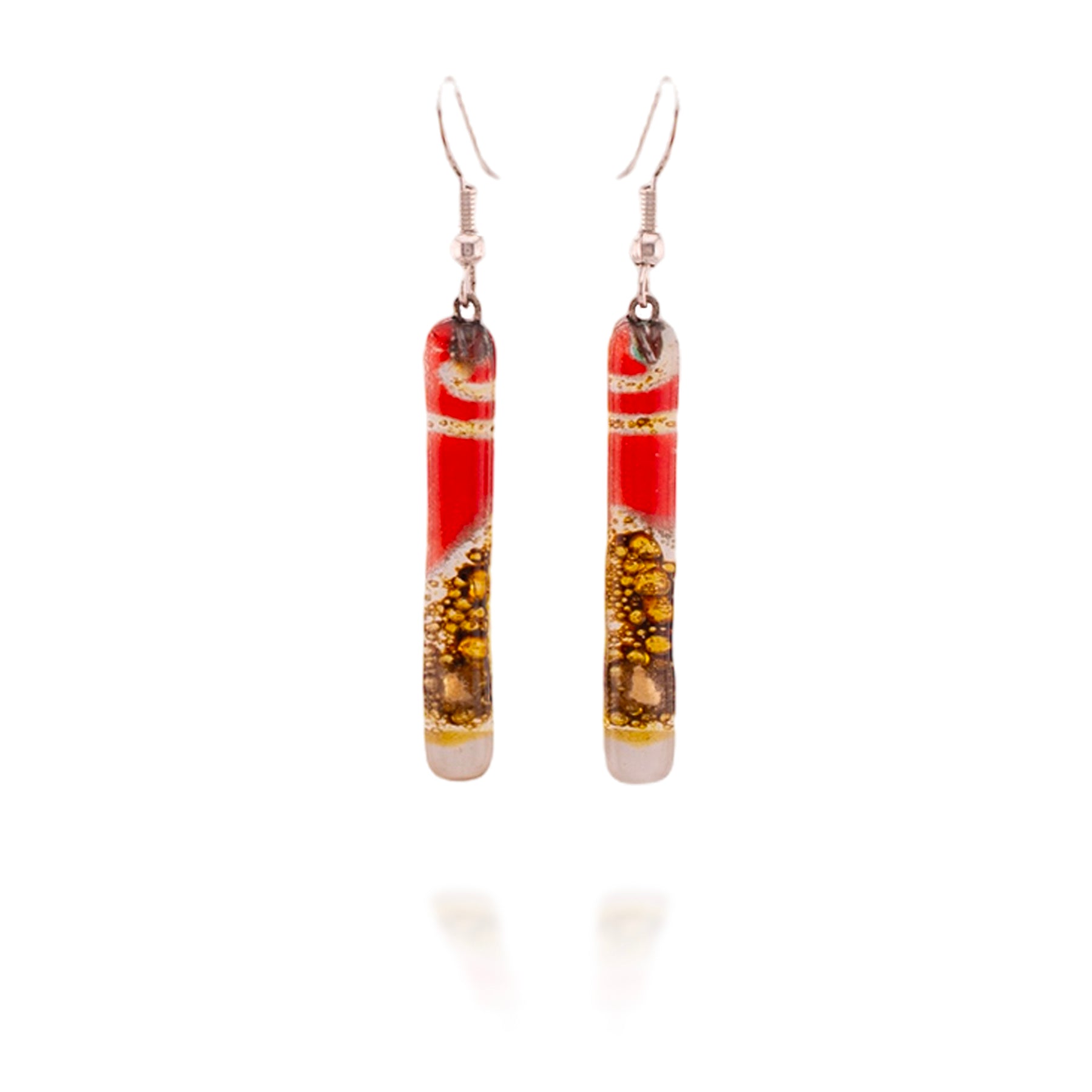 Long Stem Upcycled Glass Earrings