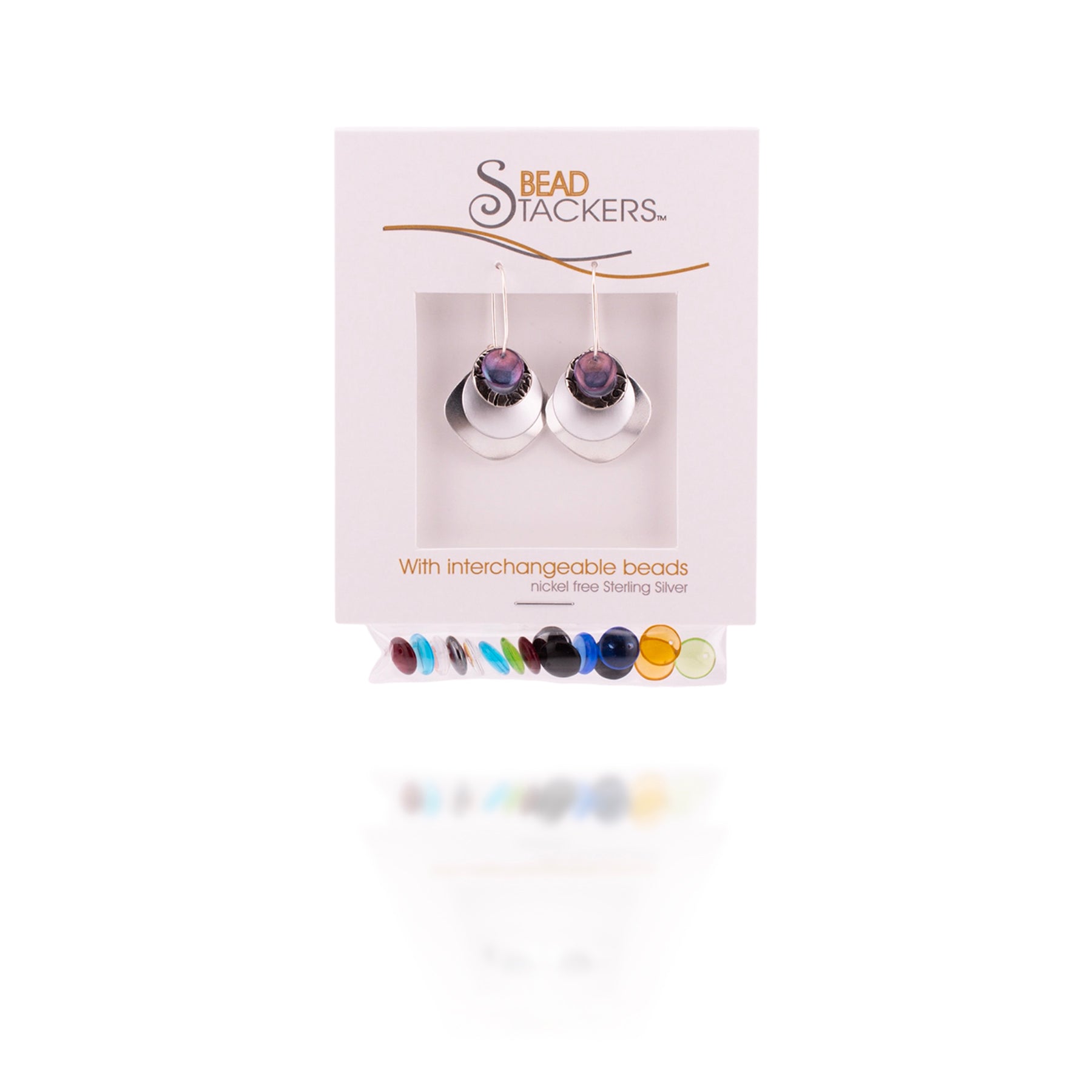 Bead Stackers Interchangeable Earrings (Silver)